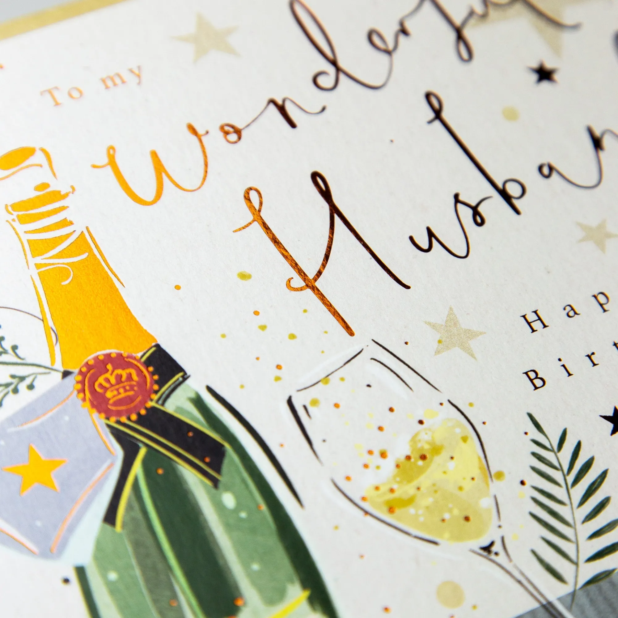Birthday|For Relatives*Whistlefish Husband Champagne And Present Birthday Card