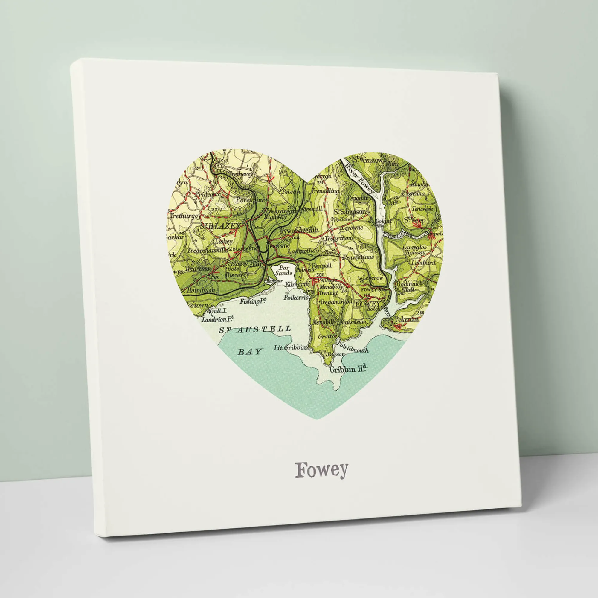 Canvas*Whistlefish I Love Fowey Canvas