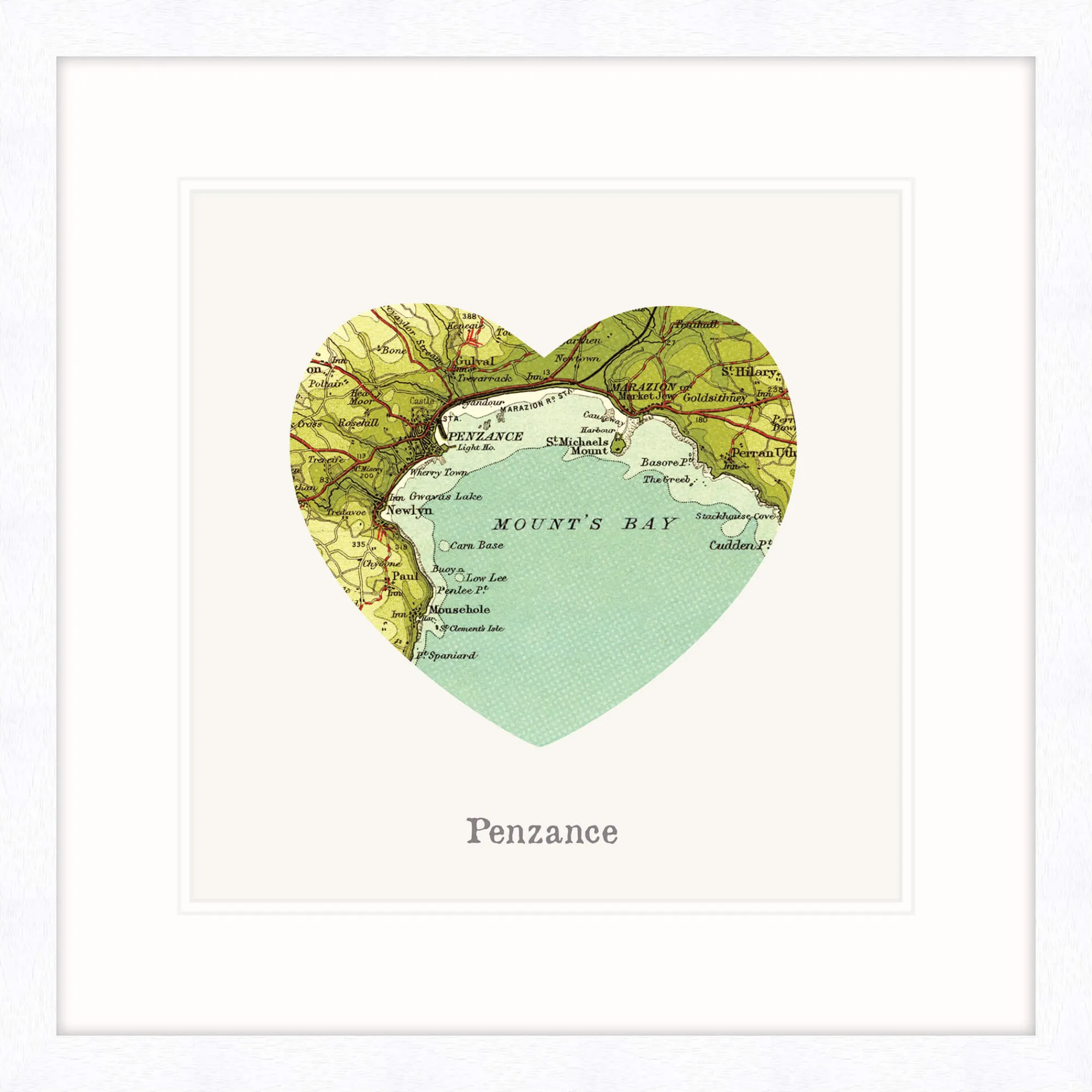 Cornwall|Framed Prints*Whistlefish I Love Penzance Framed Print