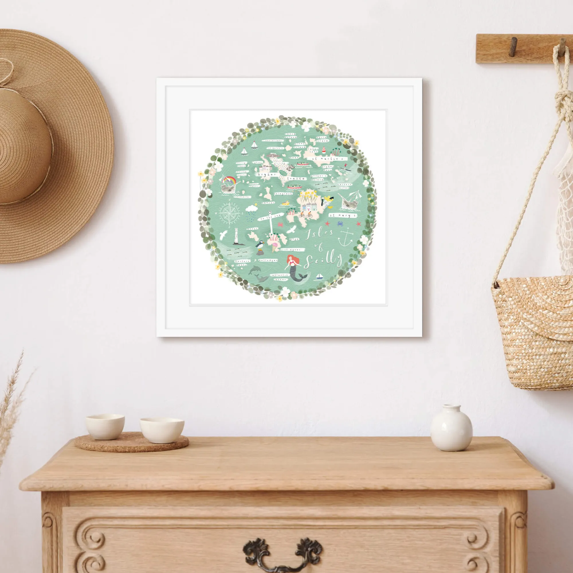 Unframed Prints*Whistlefish Isles Of Scilly Map Art Print