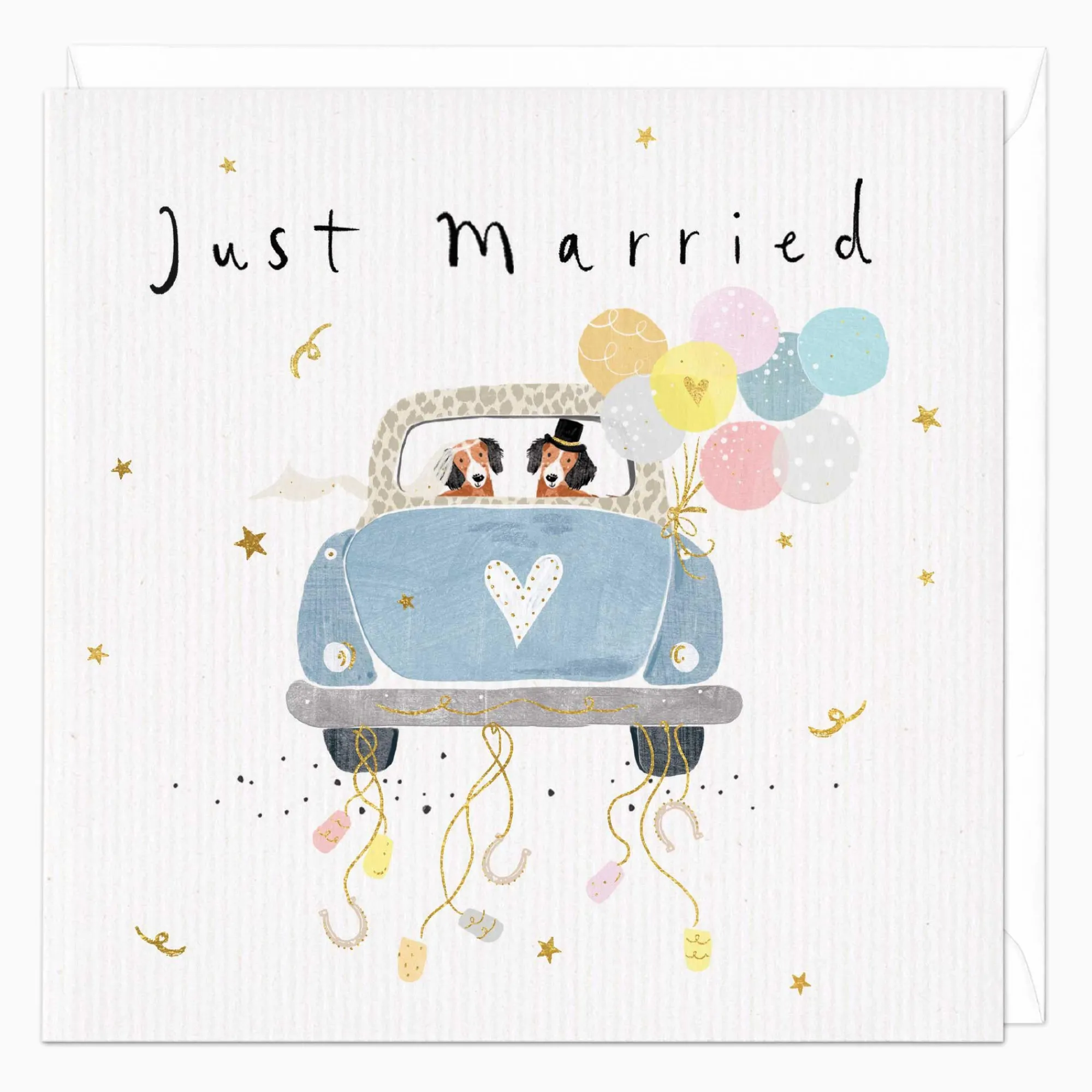 Wedding*Whistlefish Just Married Wedding Card