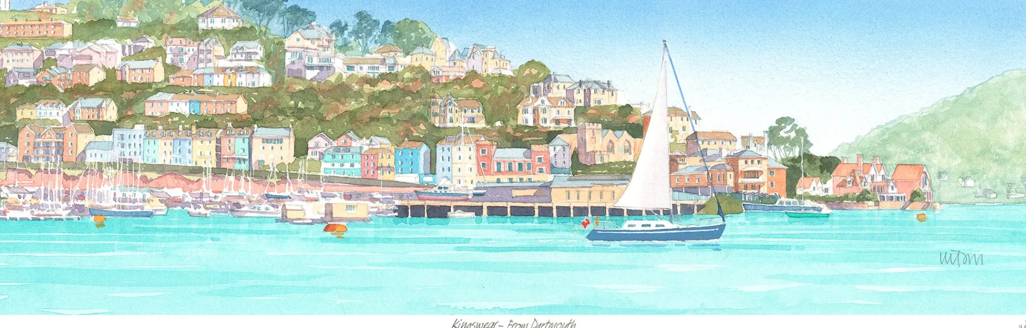 Unframed Prints*Whistlefish Kingswear From Dartmouth Art Print