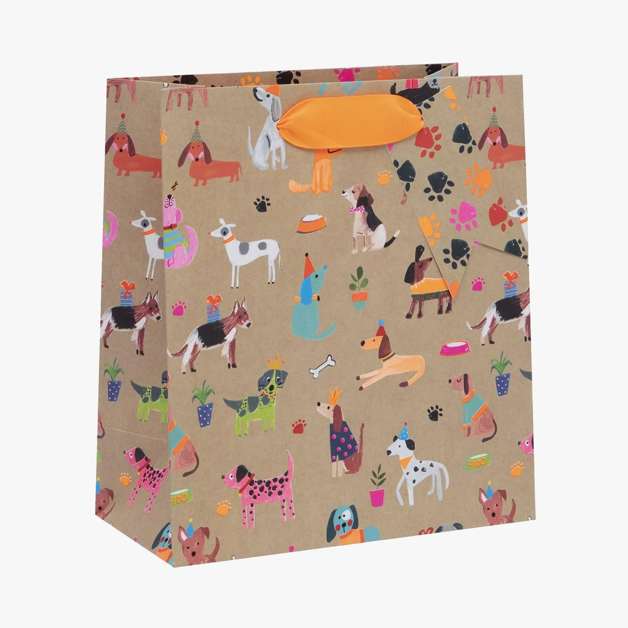 Gift Bags|Gift Bags*Whistlefish Kraft Dogs Medium Gift Bag
