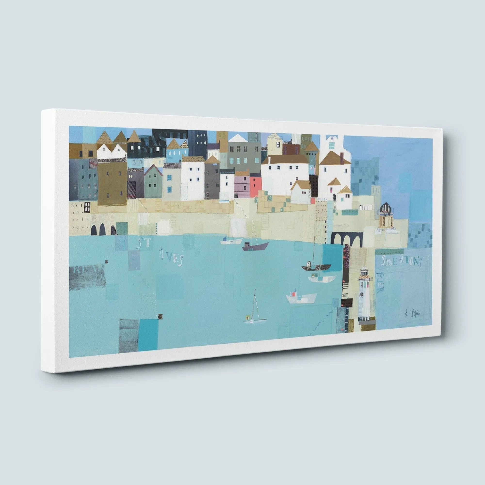 St Ives|Cornwall*Whistlefish Lighthouse At Smeatons Canvas