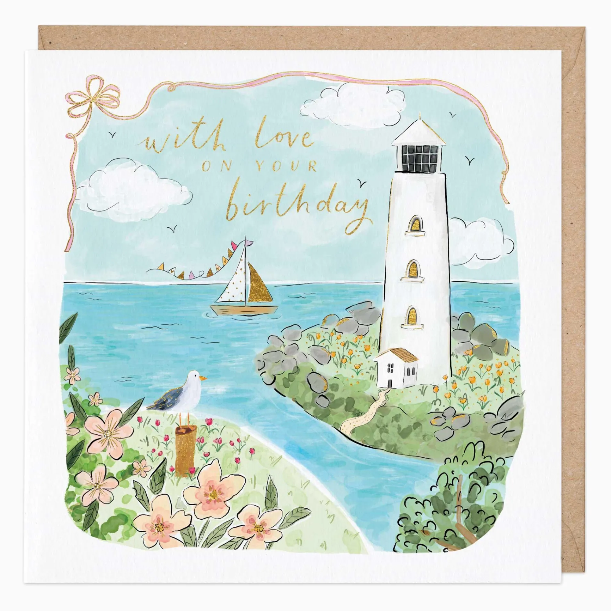 Birthday*Whistlefish Lighthouse Birthday Card