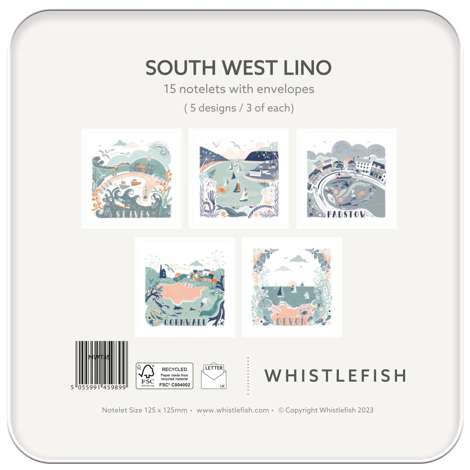 Under £20|Under £10*Whistlefish Lino Southwest Notelet Tin