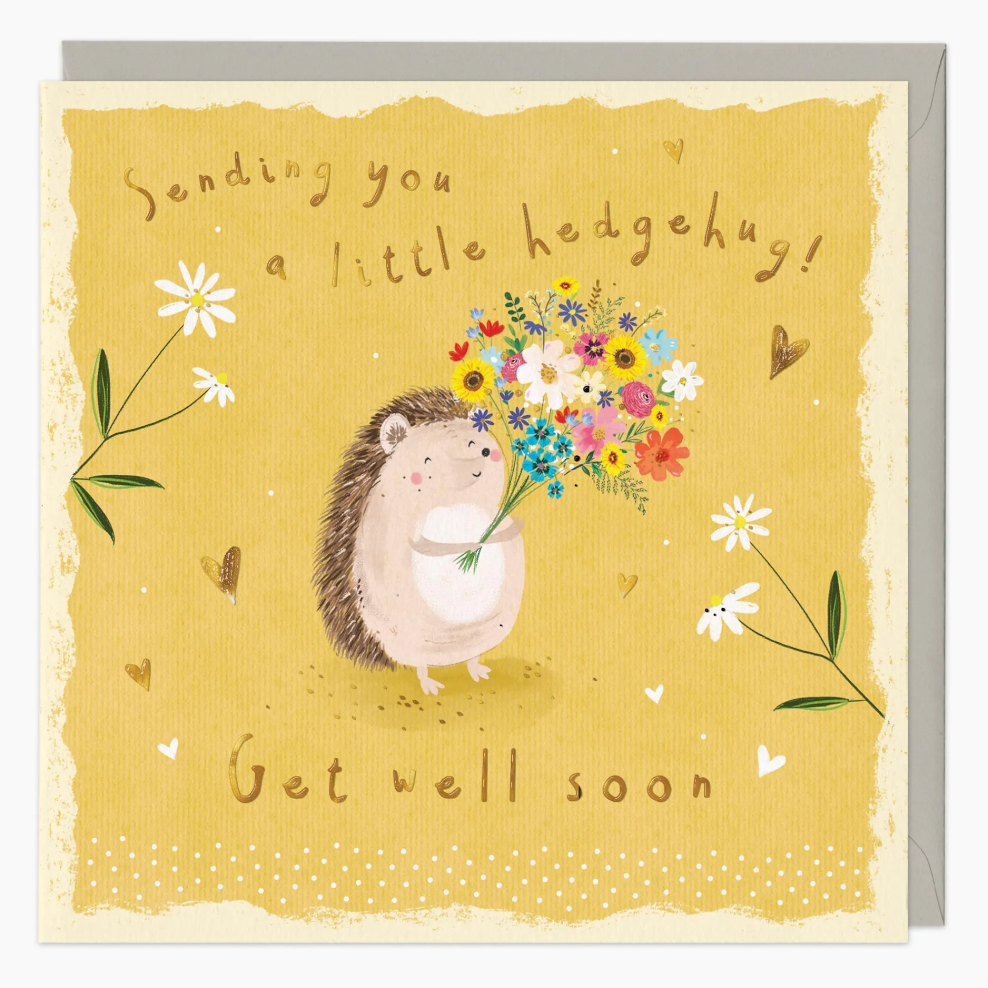 Get Well Soon*Whistlefish Little Hedgehog Get Well Soon Card