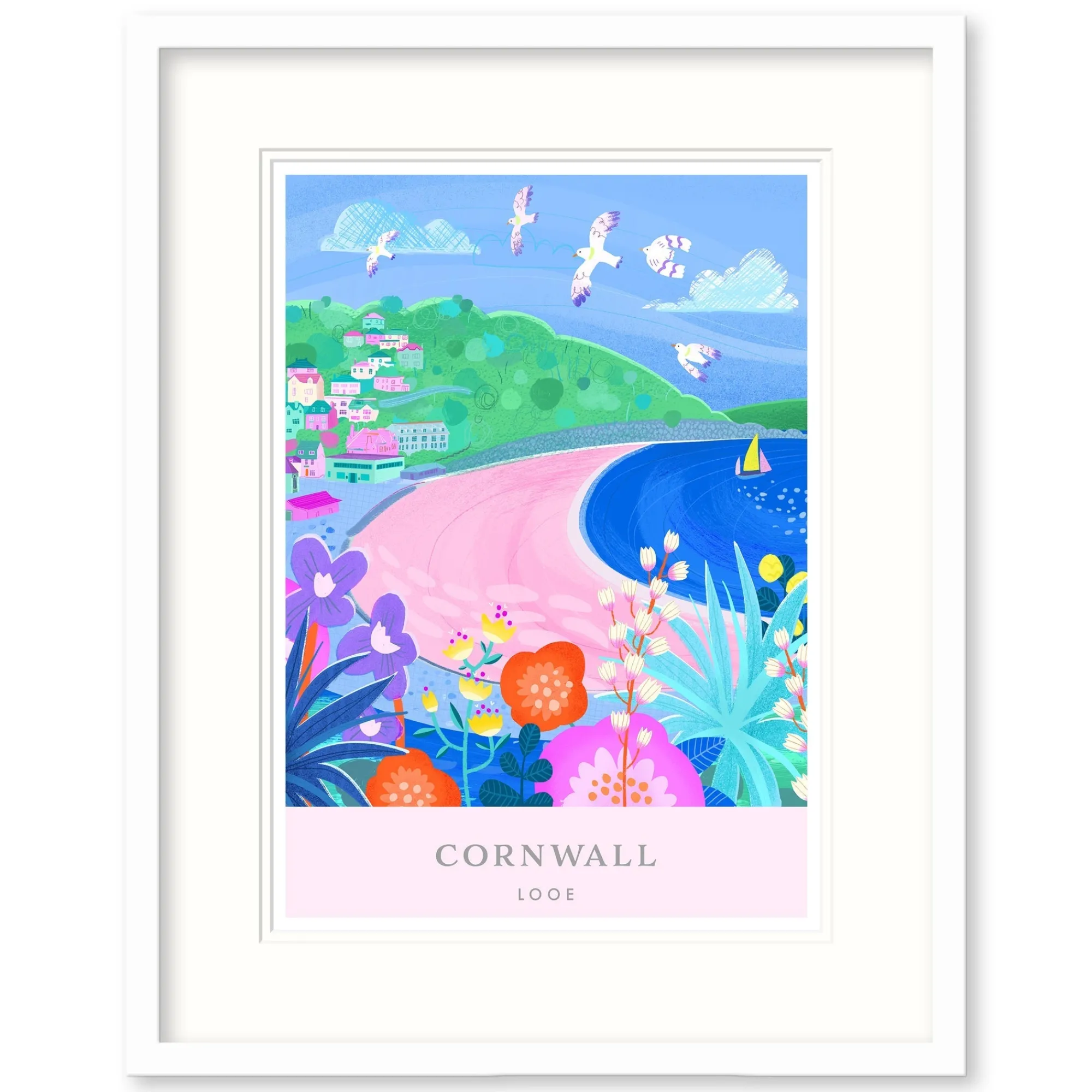 Framed Prints*Whistlefish Looe Brights Framed Print