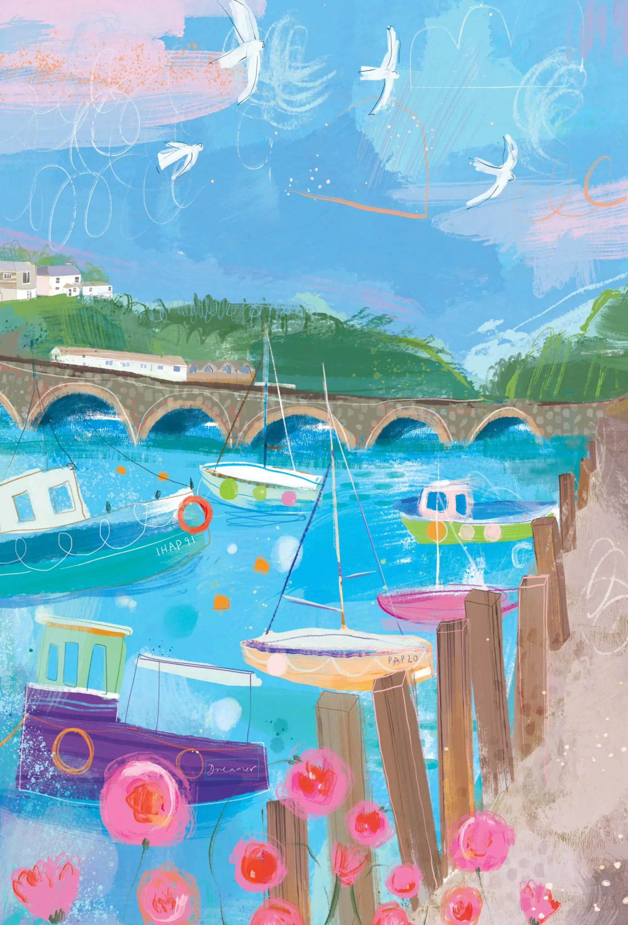 Unframed Prints*Whistlefish Looe Harbour Breeze Art Print
