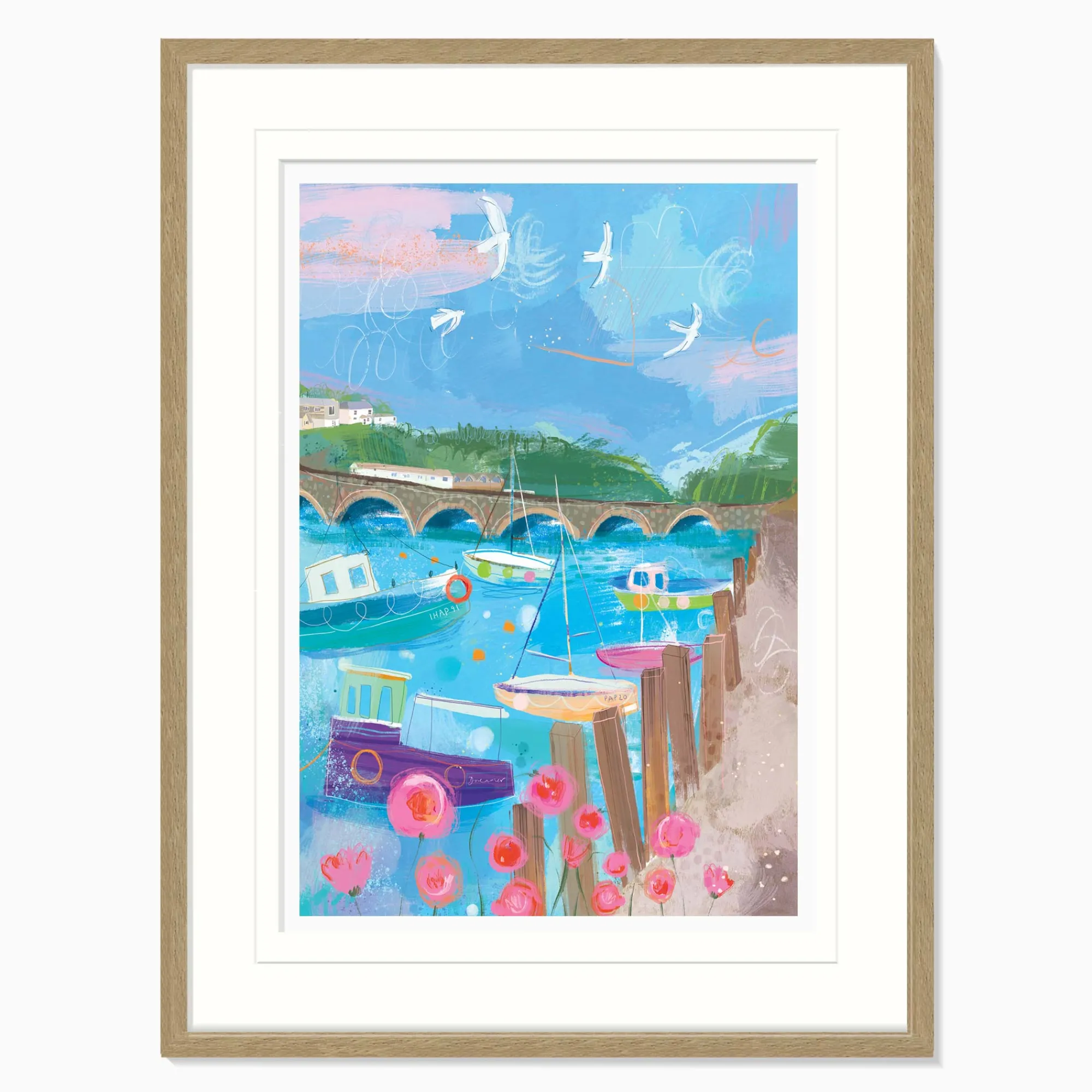 Cornwall|Travel*Whistlefish Looe Harbour Breeze Framed Print