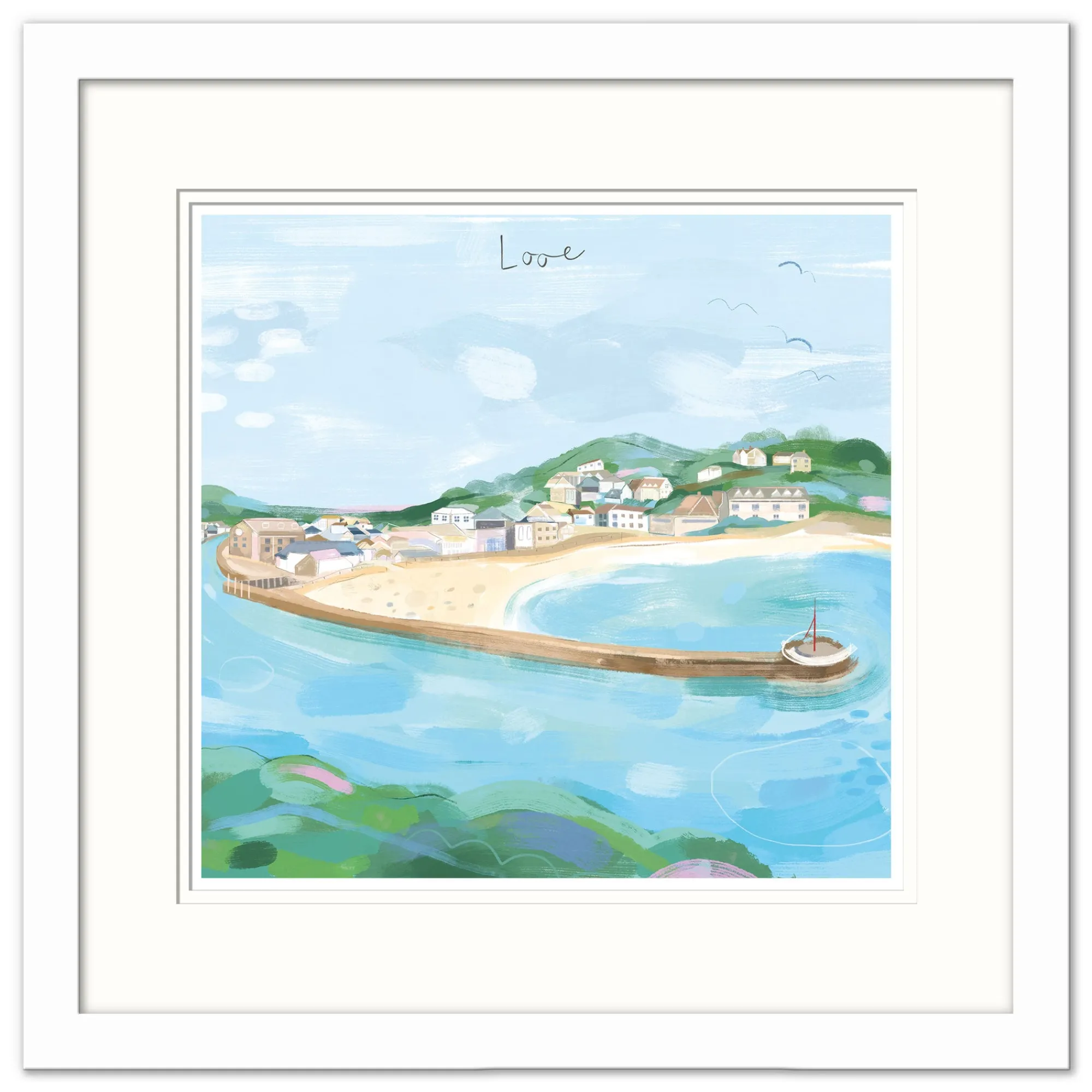 Cornwall|Coastal Scenes*Whistlefish Looe Small Framed Print