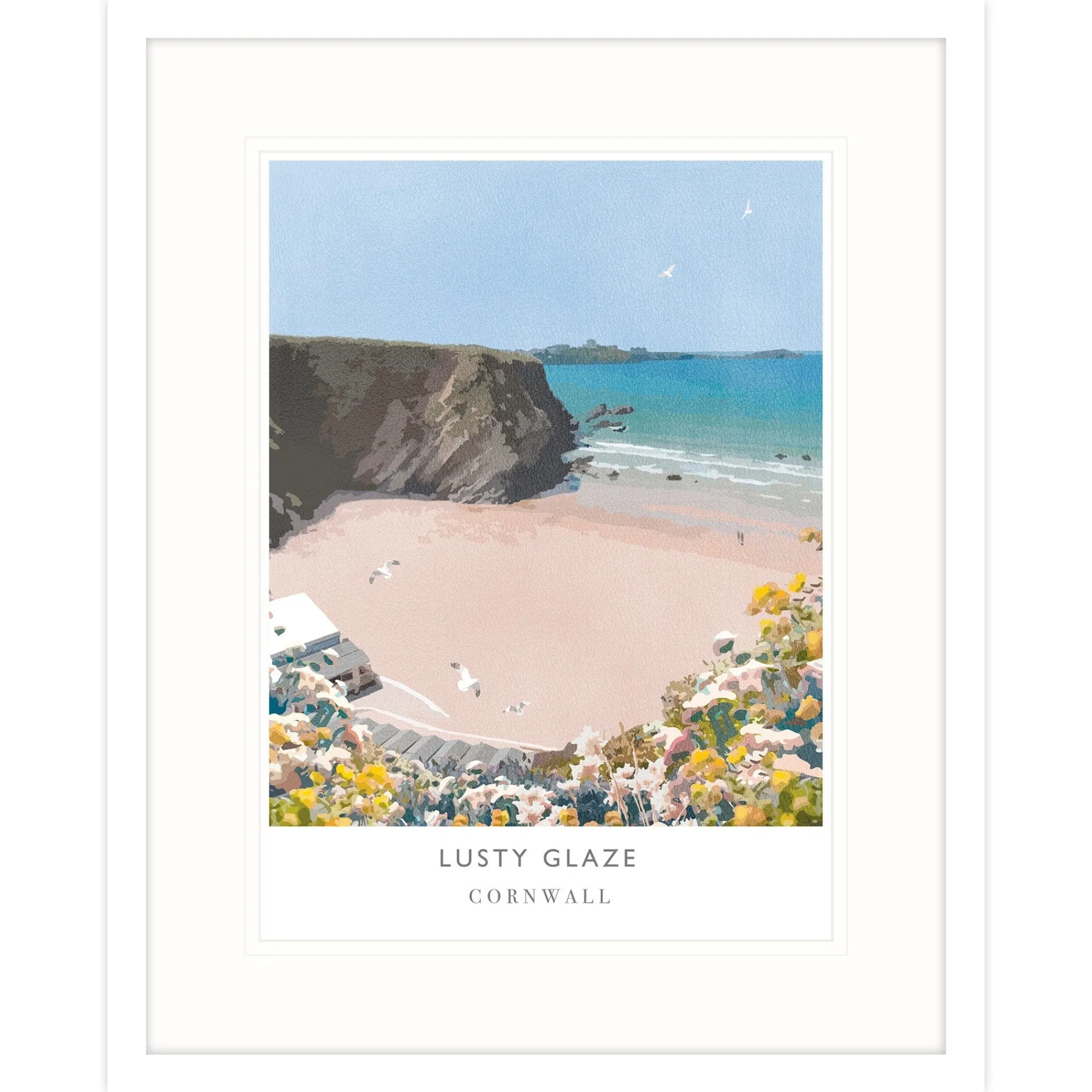 Newquay|Cornwall*Whistlefish Lusty Glaze Large Framed Print
