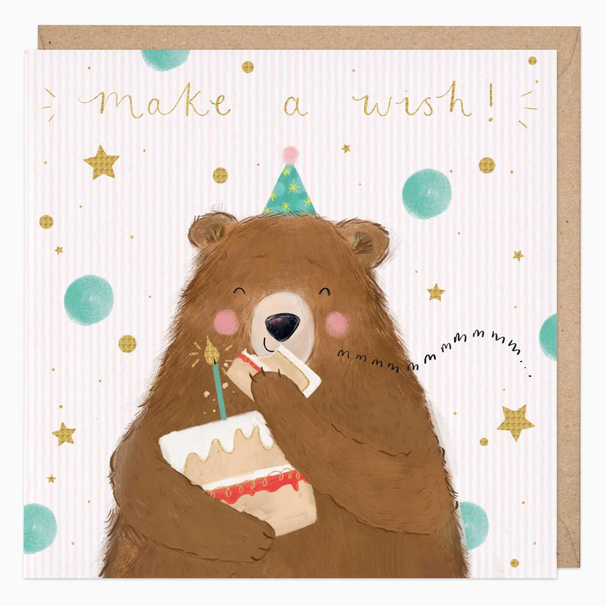 Birthday|For Children*Whistlefish Make A Wish Bear Birthday Card