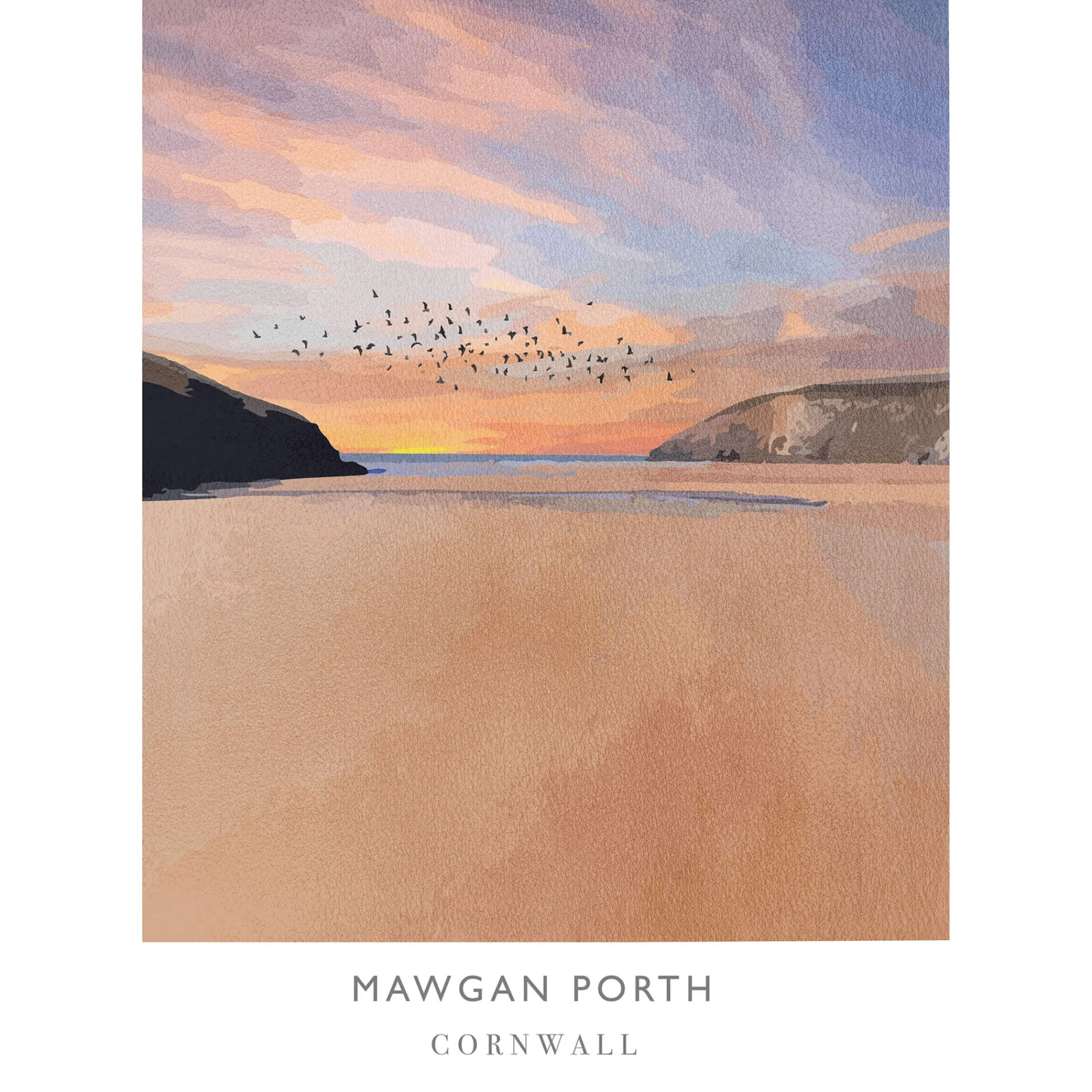 Unframed Prints*Whistlefish Mawgan Porth Large Art Print