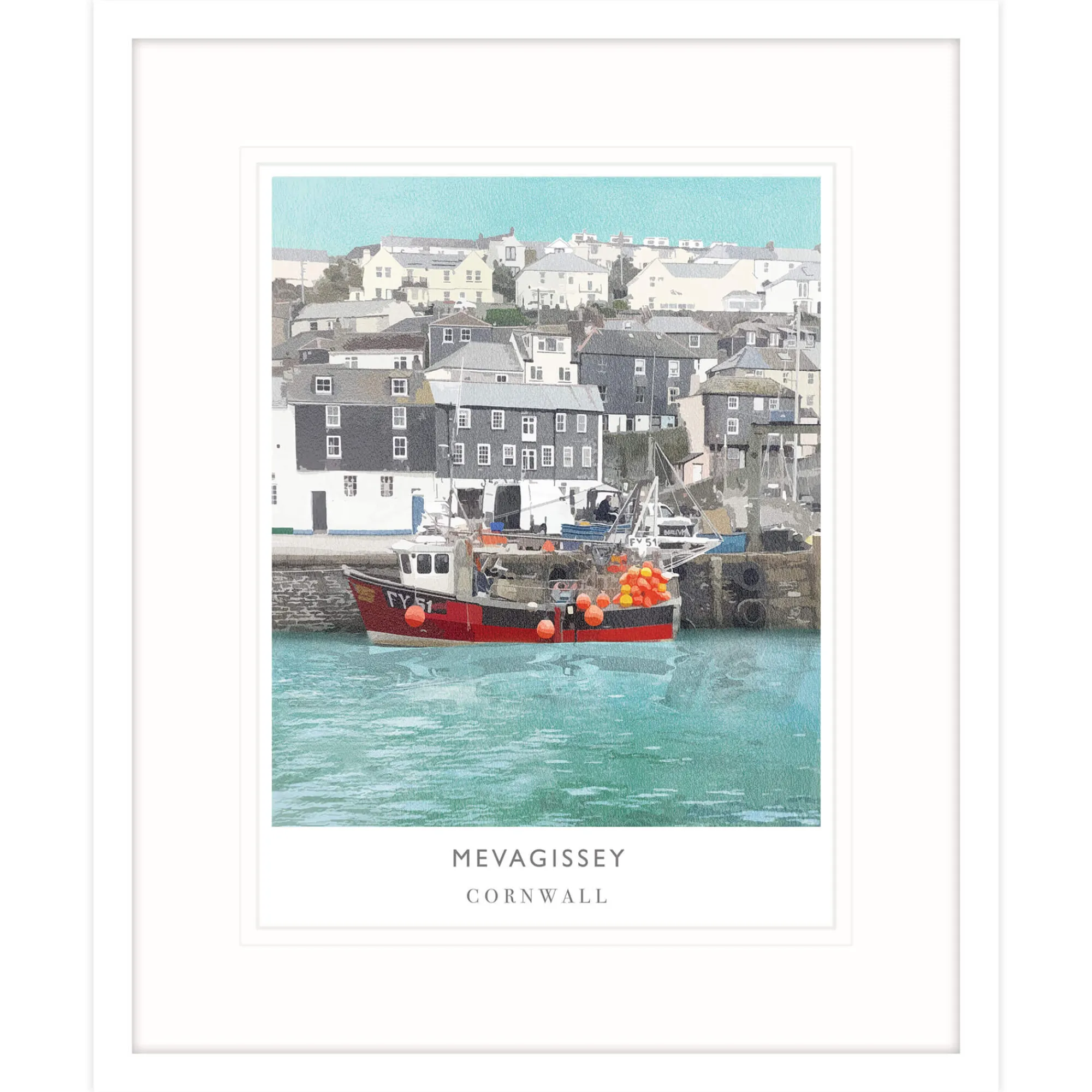 Travel|Framed Prints*Whistlefish Mevagissey Fishing Boat Framed Print