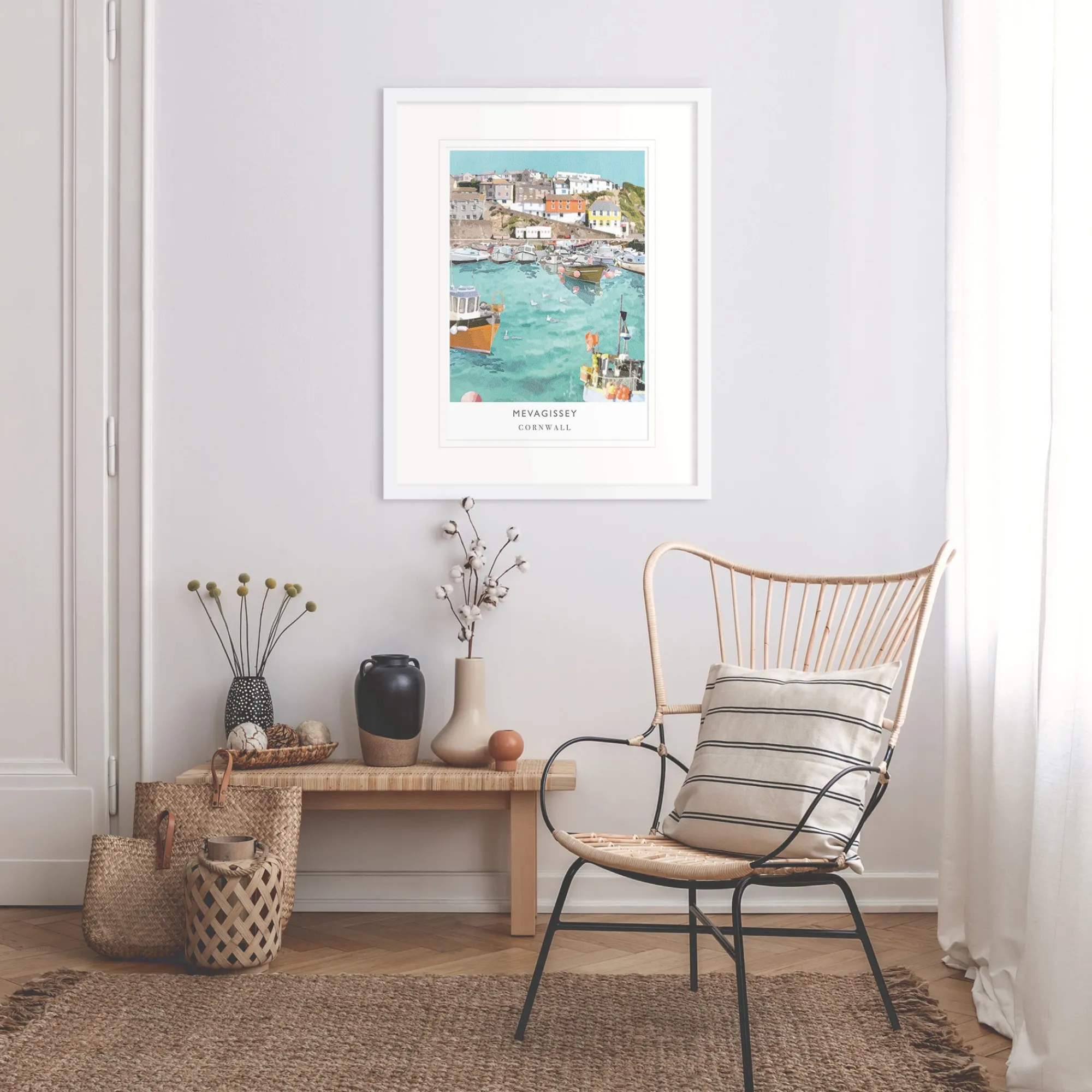 Cornwall|Travel*Whistlefish Mevagissey Framed Print