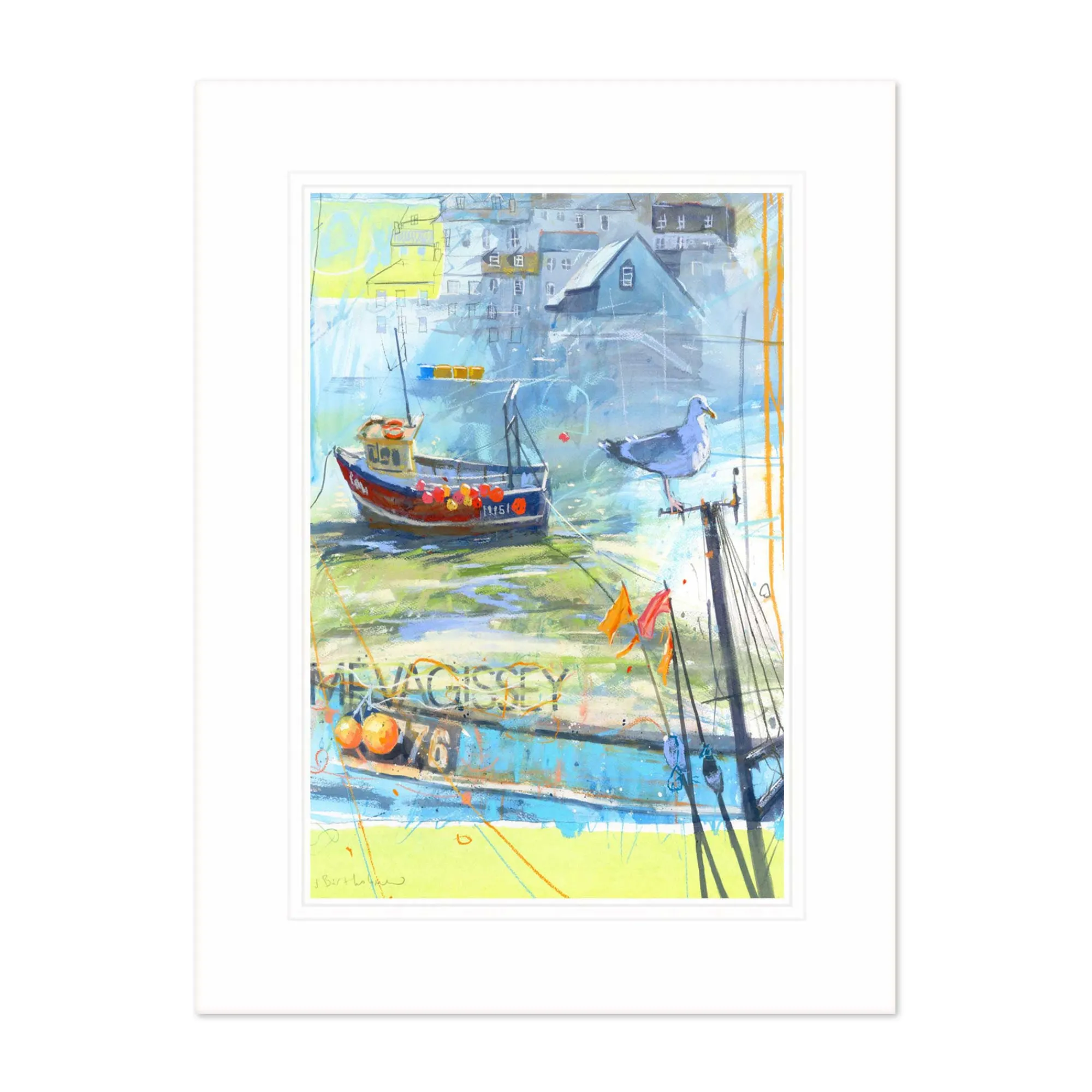 Boat & Sailing|Mounted Prints*Whistlefish Mevagissey Montage Large M. Print