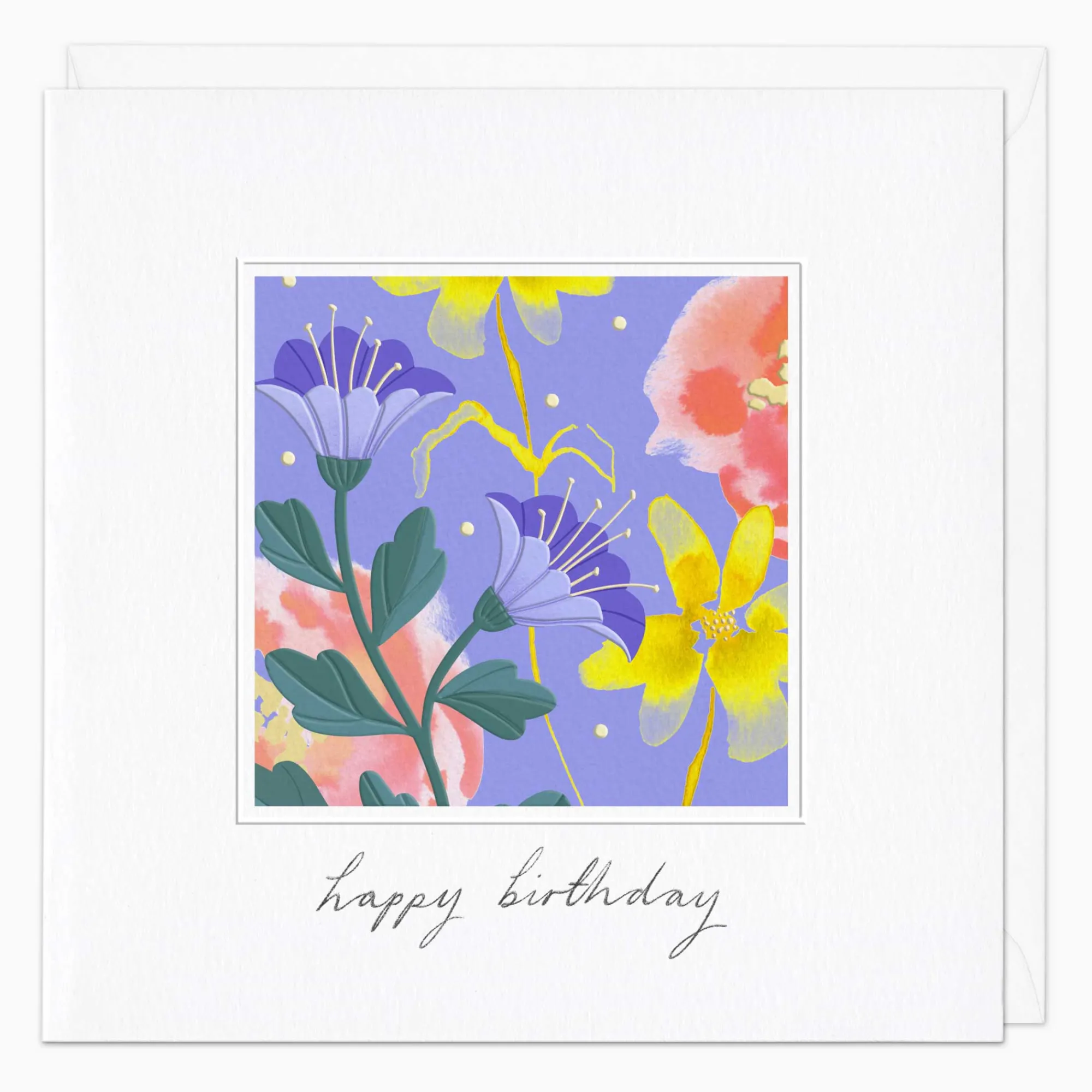 Birthday|For Her*Whistlefish Modern Floral Framed Birthday Card