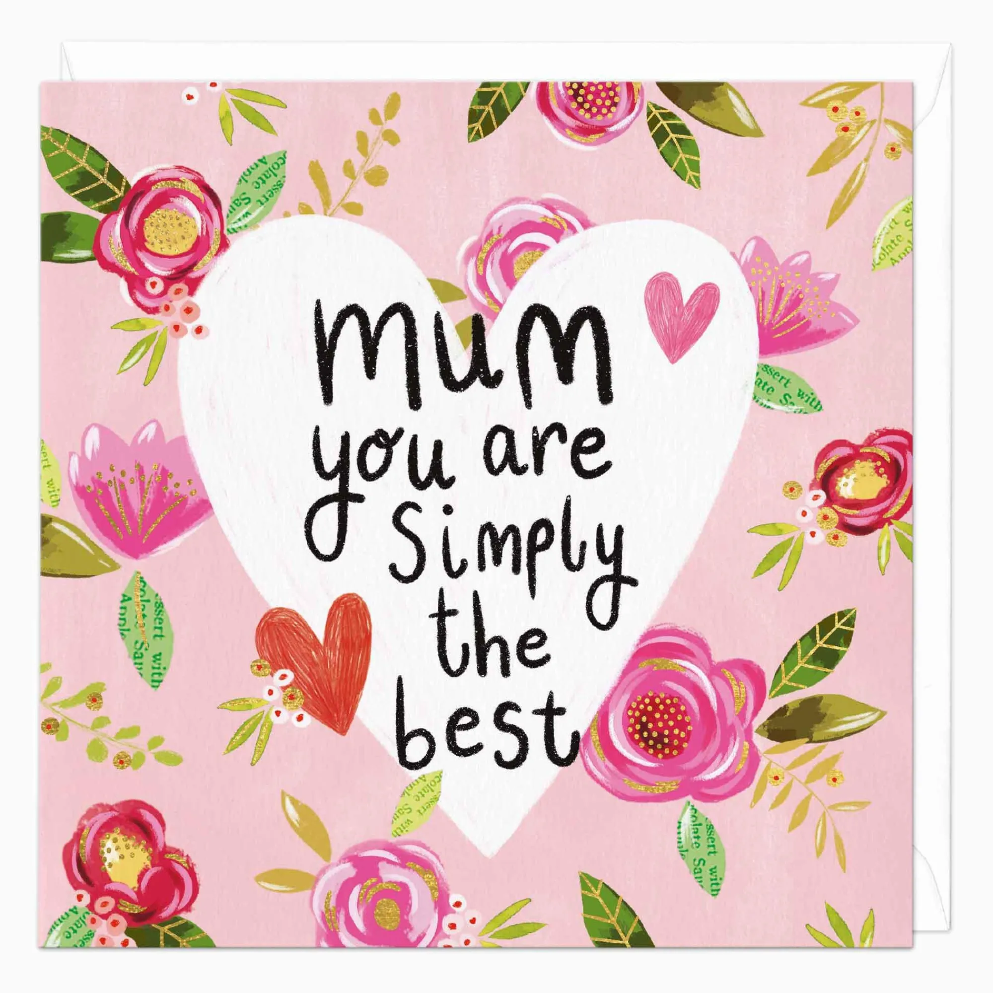 Mother's Day*Whistlefish Mum Simply Best Floral Heart Card