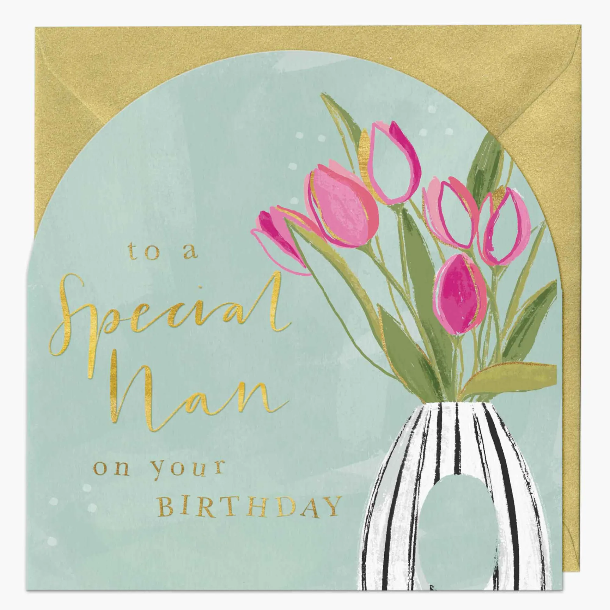 Birthday|For Relatives*Whistlefish Nan's Tulip Birthday Arch Card