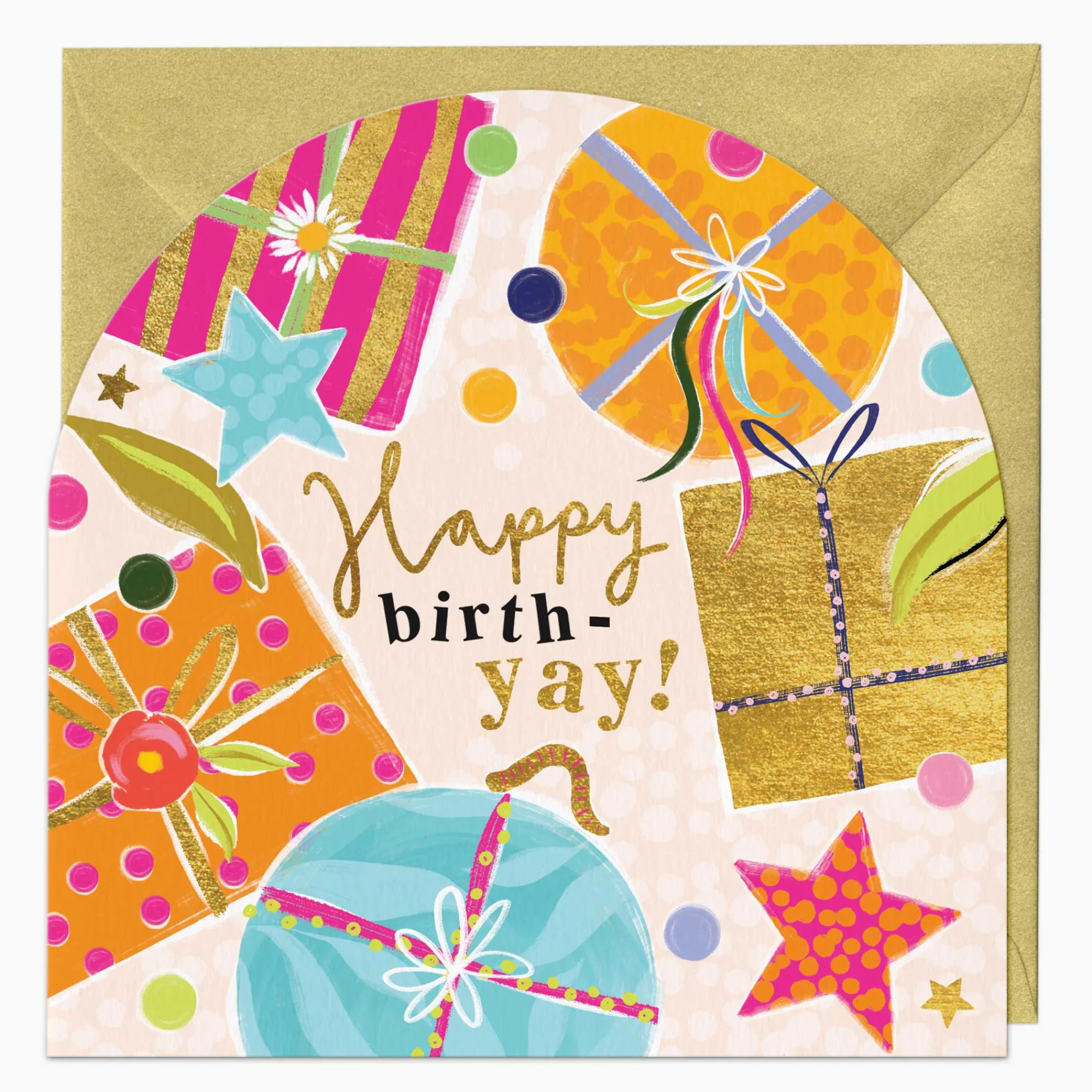 Birthday|For Children*Whistlefish Neon Presents Birthday Arch Card