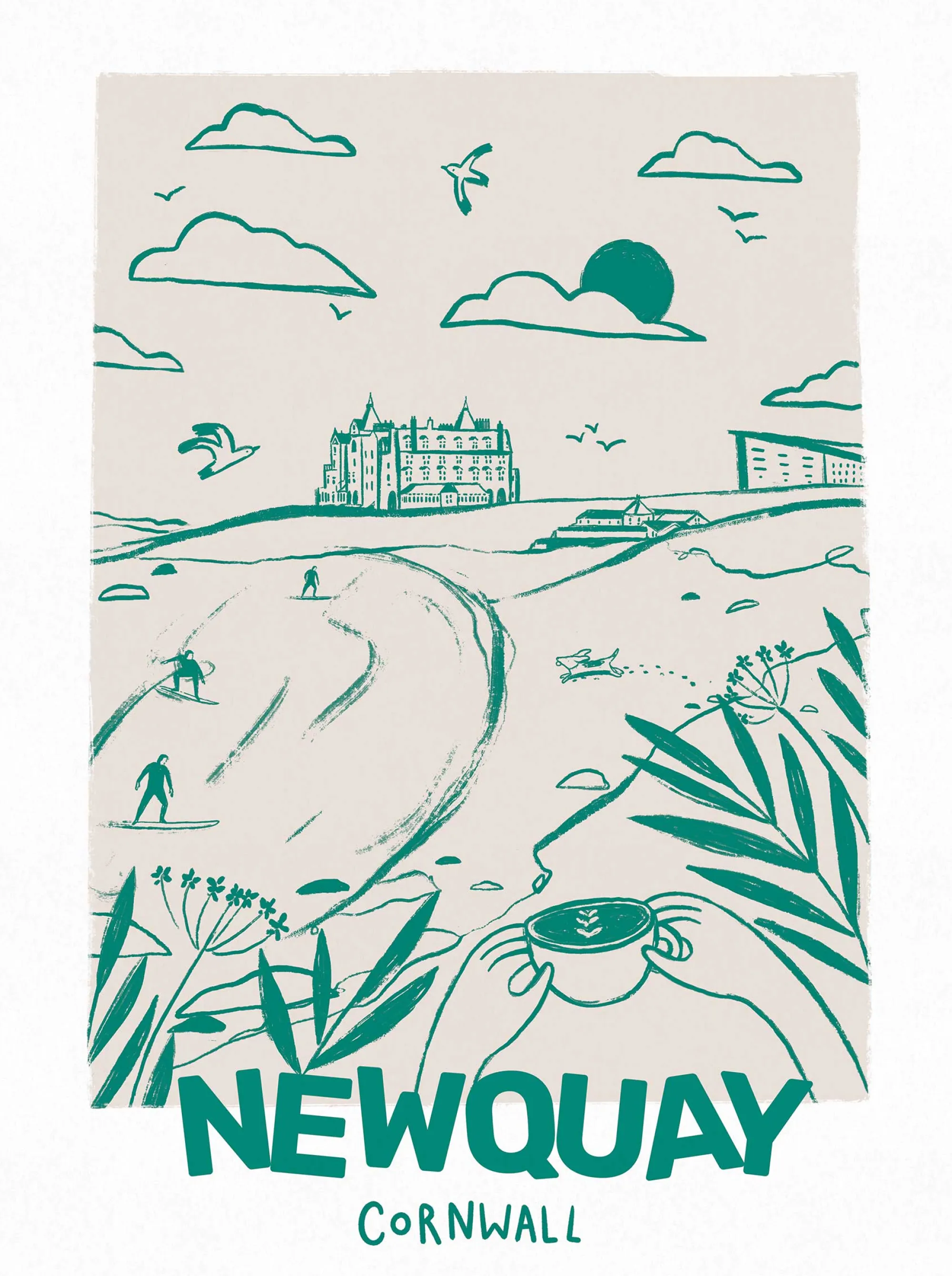 Newquay*Whistlefish Newquay Small Framed Print