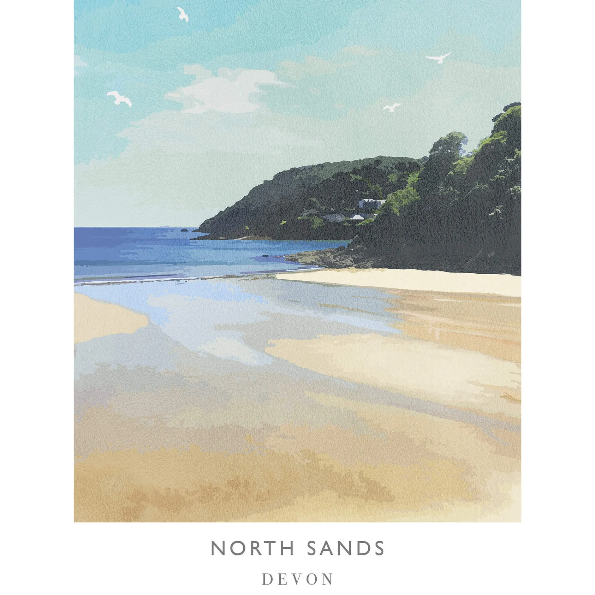 Unframed Prints*Whistlefish North Sands Travel Art Print