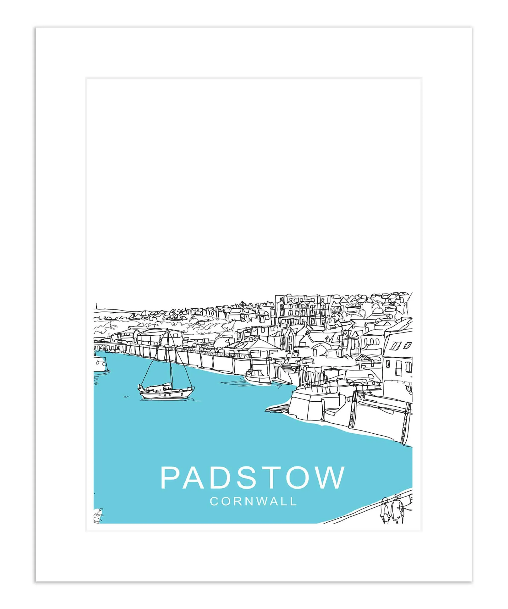 Padstow|Boat & Sailing*Whistlefish Over Padstow Travel Mounted Print