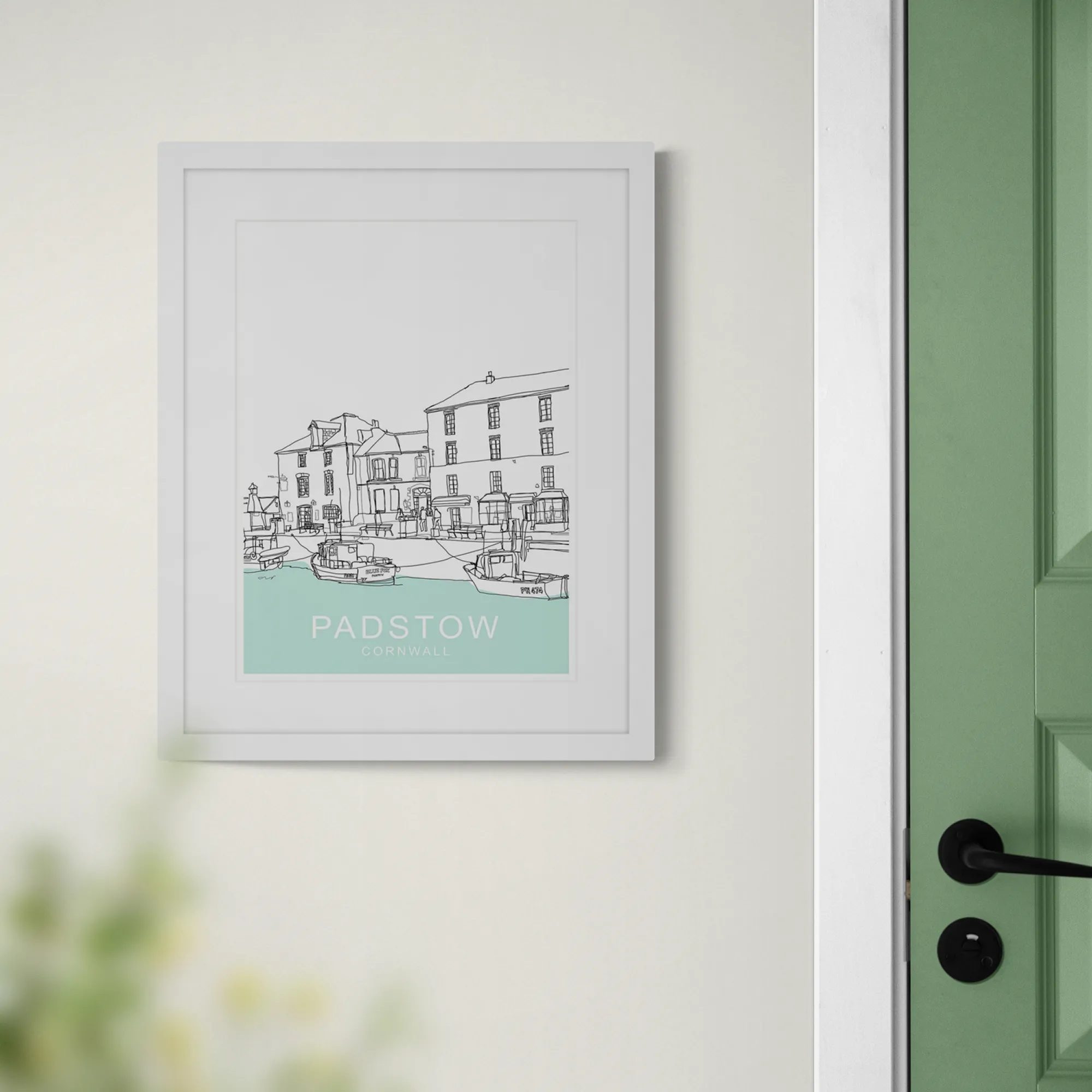 Padstow|Framed Prints*Whistlefish Padstow Green Framed Print