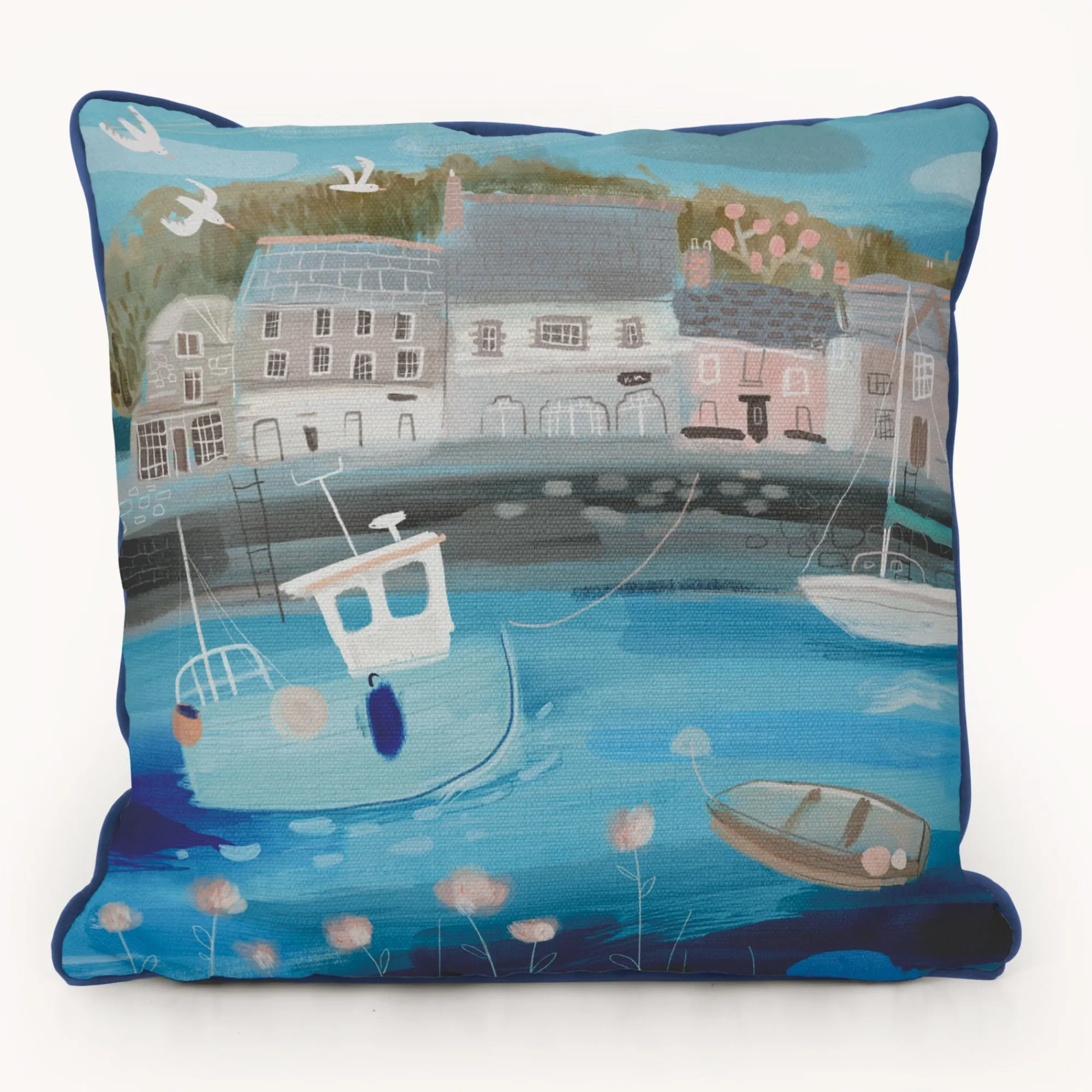Under £20|For Her*Whistlefish Padstow Harbour Boats Cushion