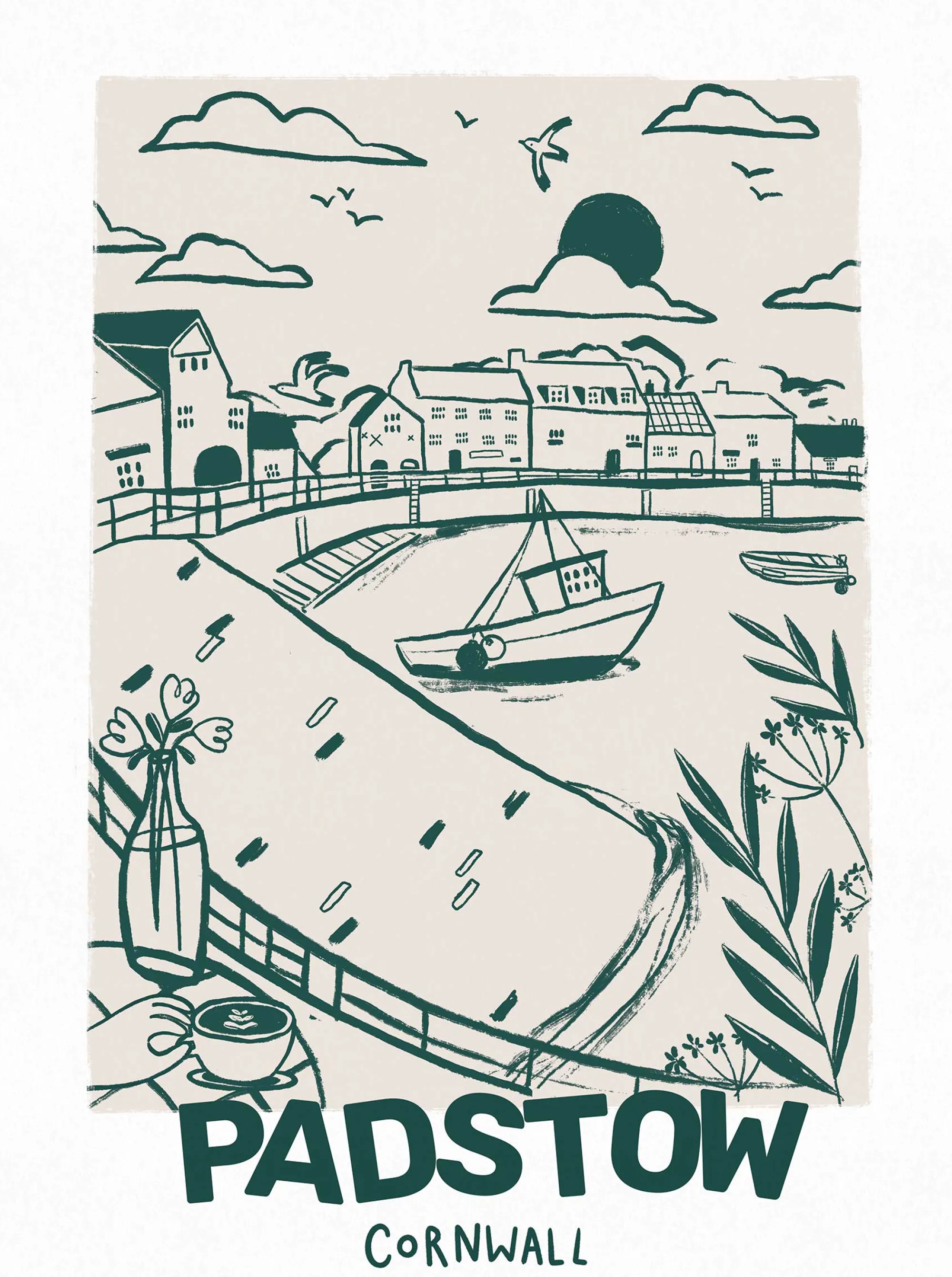 Unframed Prints*Whistlefish Padstow Large Art Print