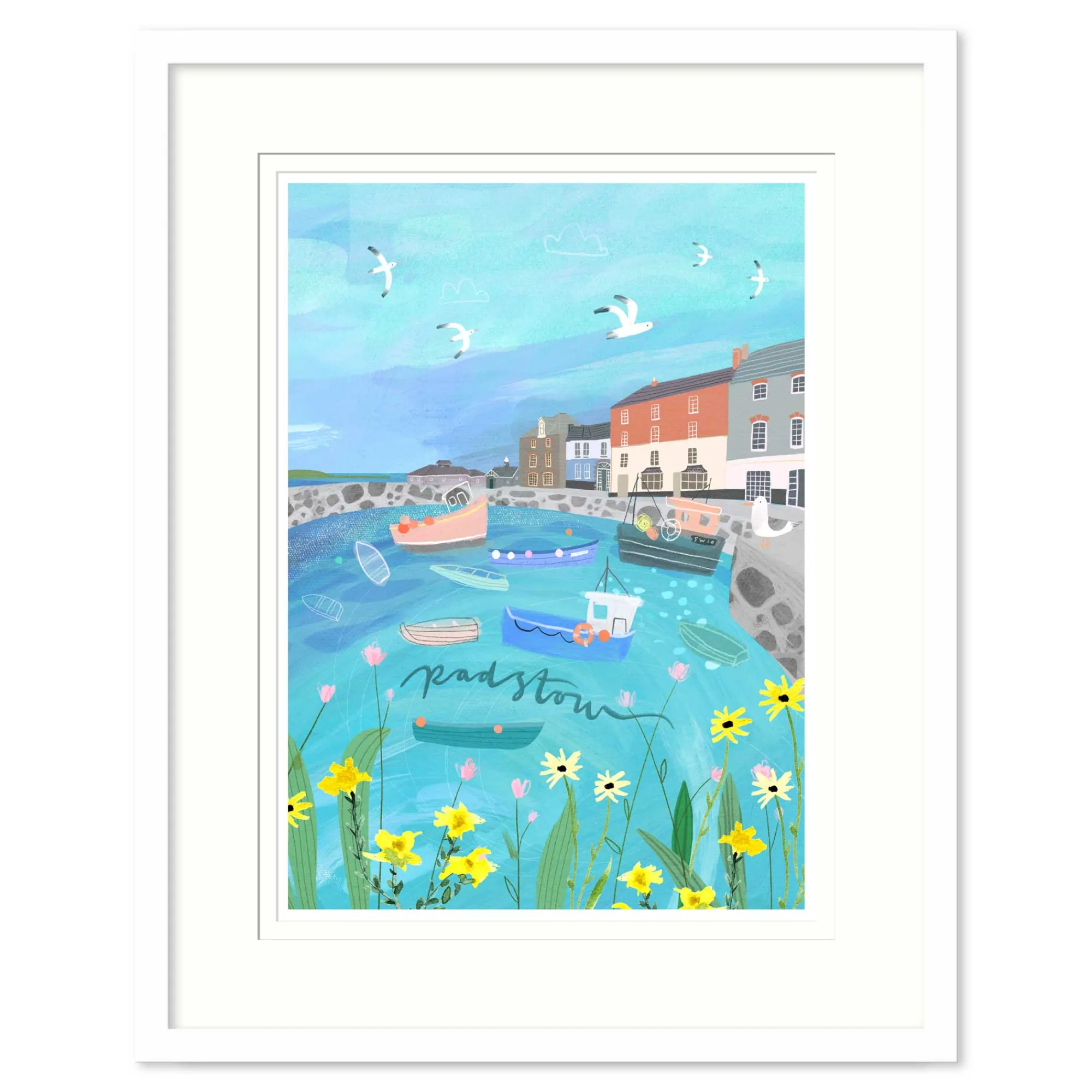 Padstow|Cornwall*Whistlefish Padstow Med Framed Print