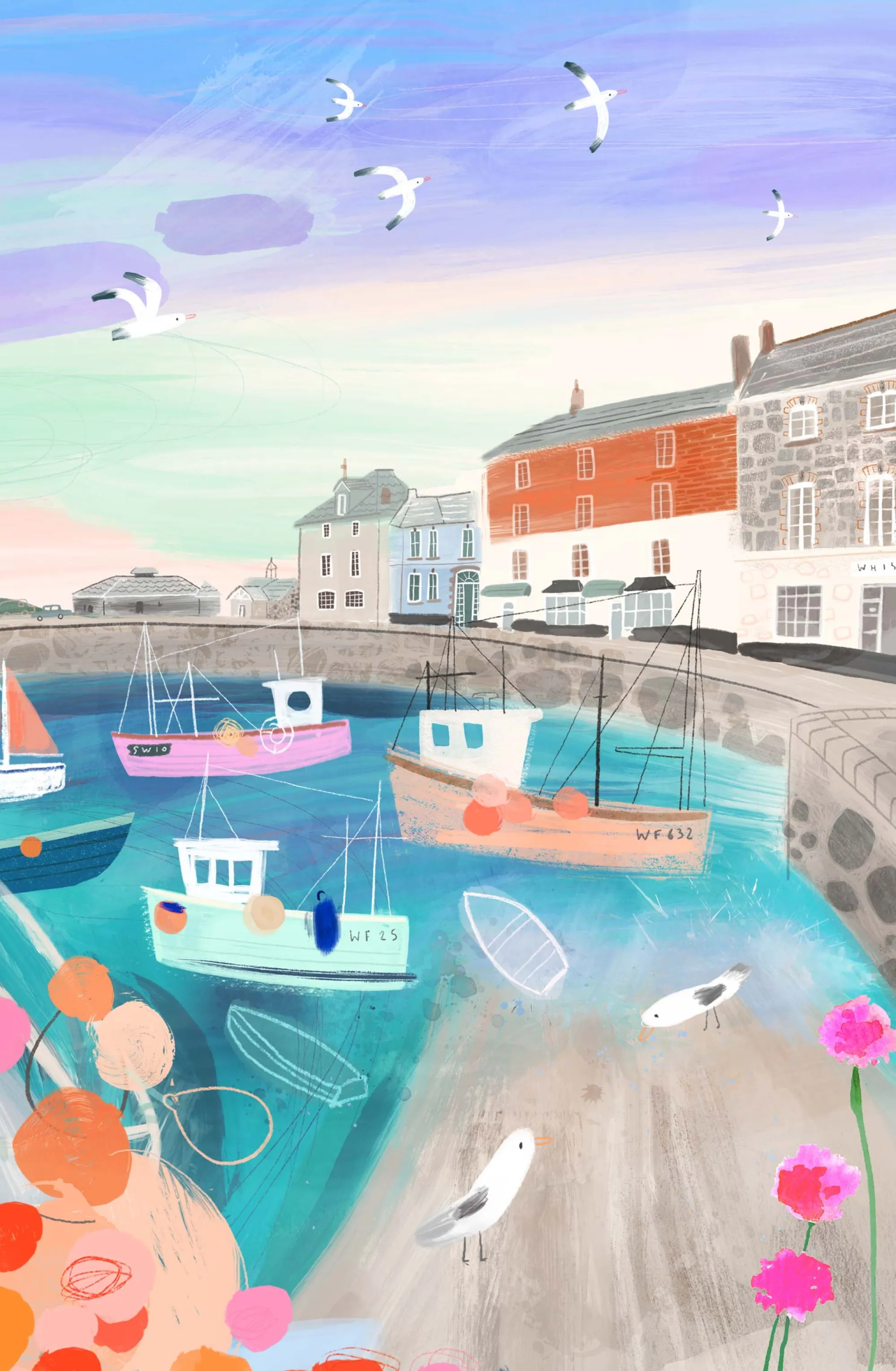 Unframed Prints*Whistlefish Padstow Pastel Art Print