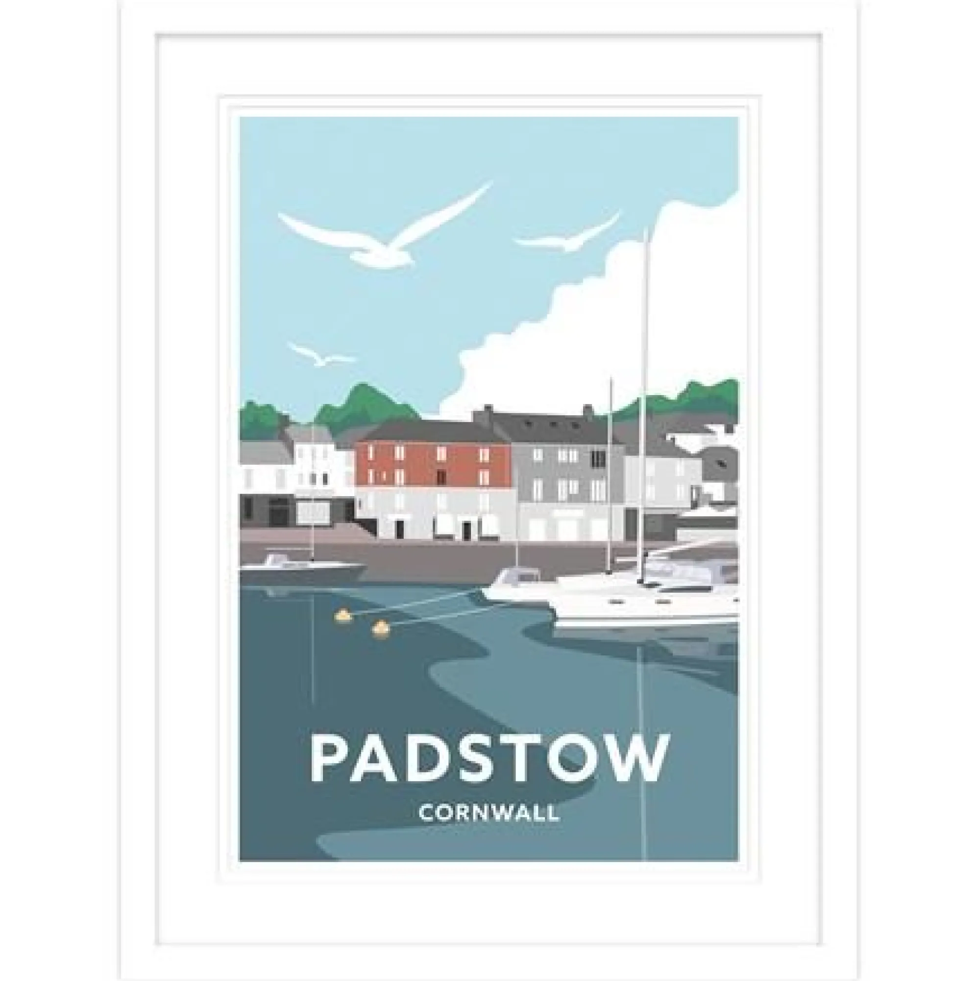 Padstow|Cornwall*Whistlefish Padstow South Quay Small Framed Print
