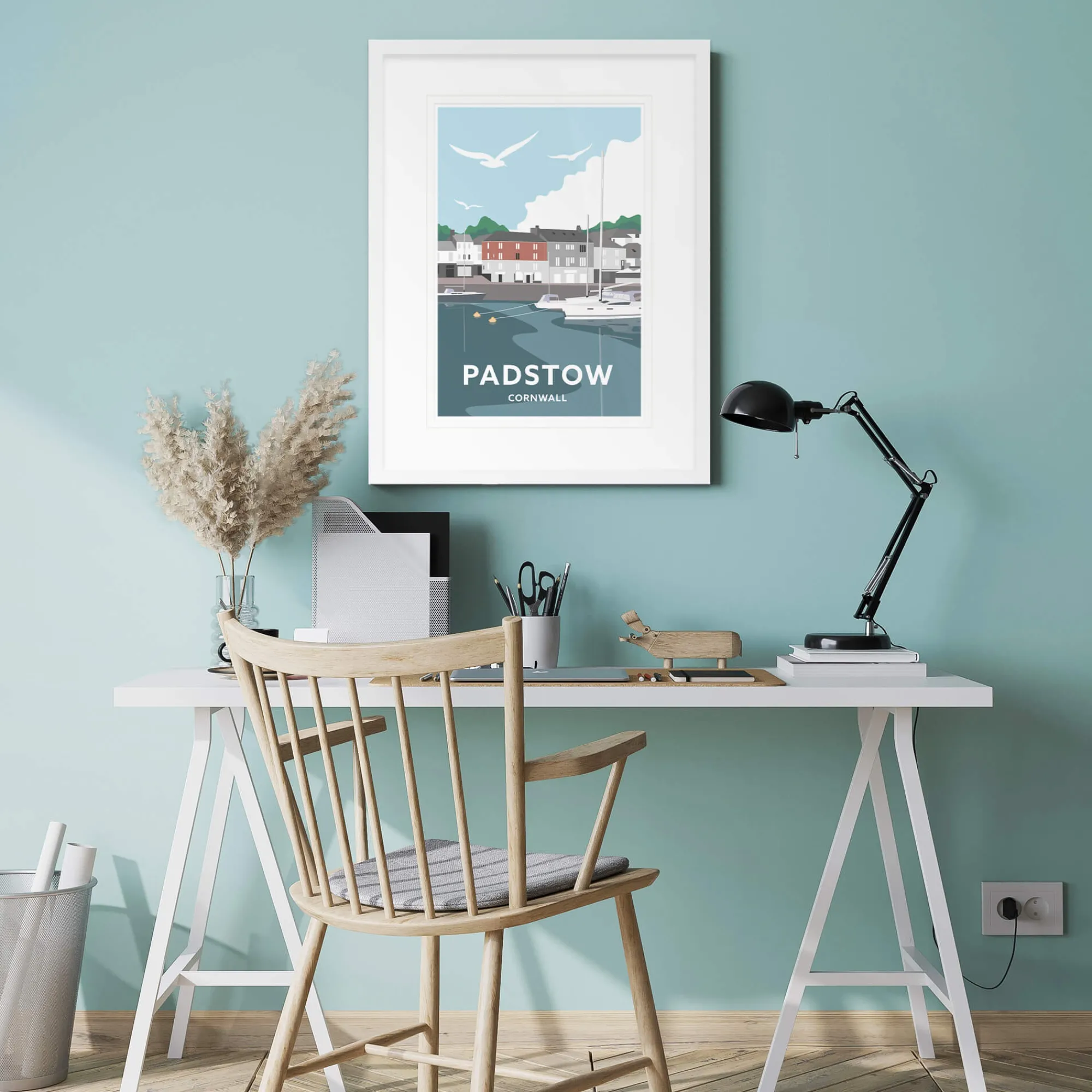 Unframed Prints*Whistlefish Padstow South Quay Travel Art Print