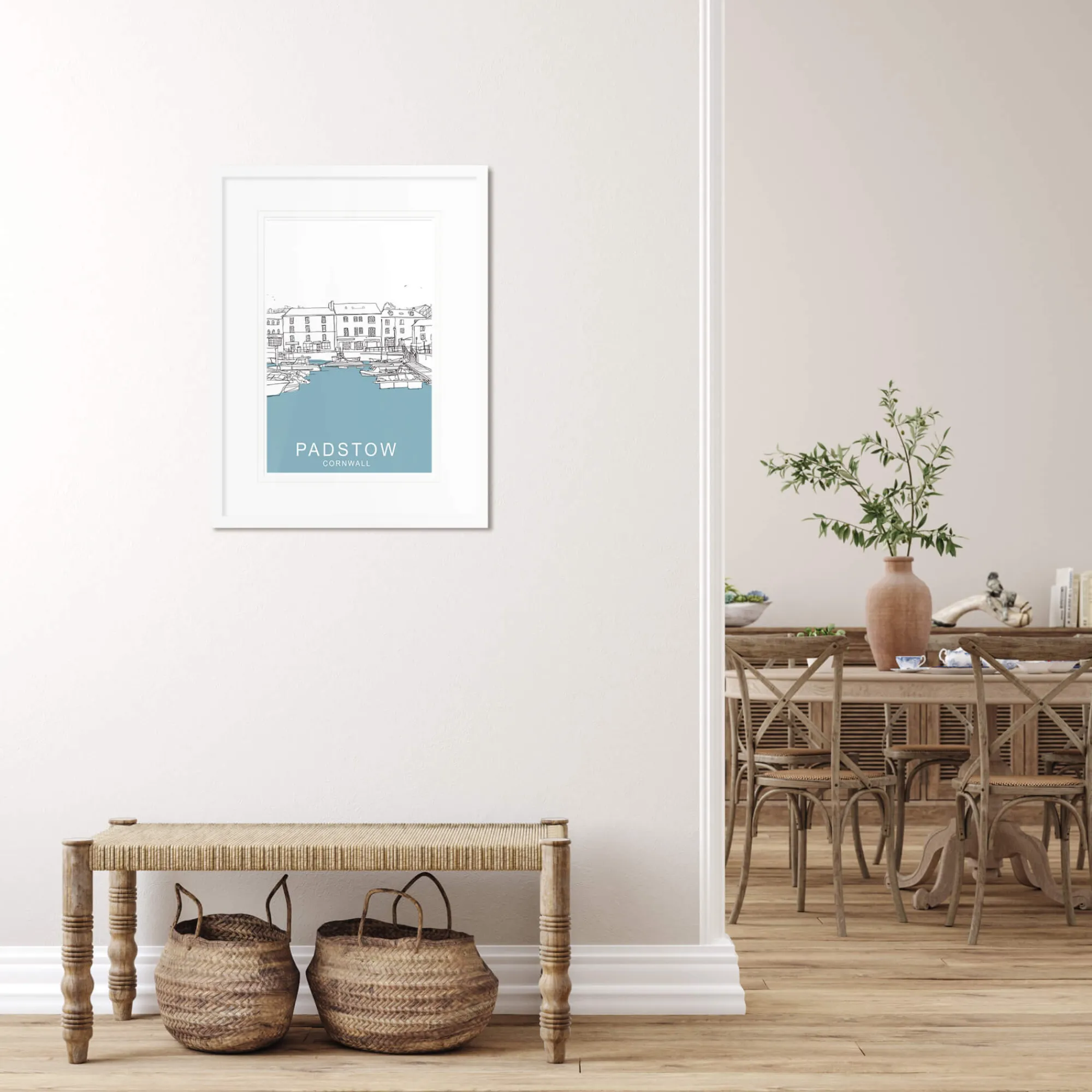 Padstow|Framed Prints*Whistlefish Padstow Strand Framed Travel Print