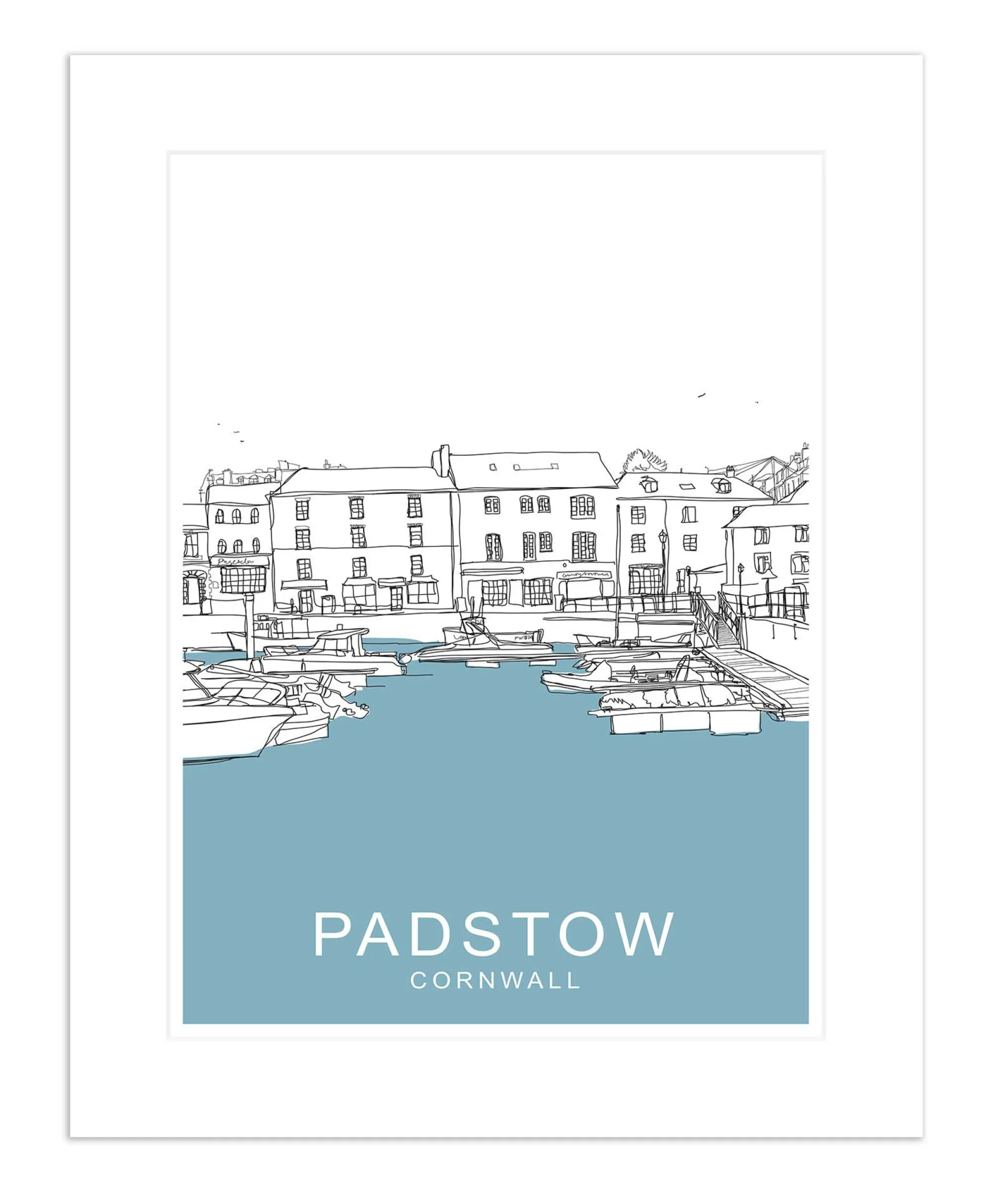 Padstow|Boat & Sailing*Whistlefish Padstow Strand Mounted Print