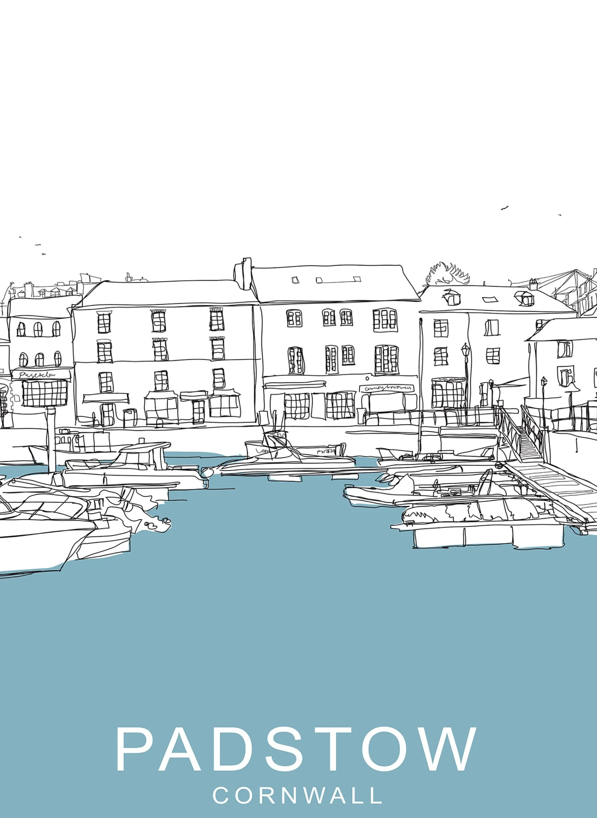 Unframed Prints*Whistlefish Padstow Strand Travel Art Print