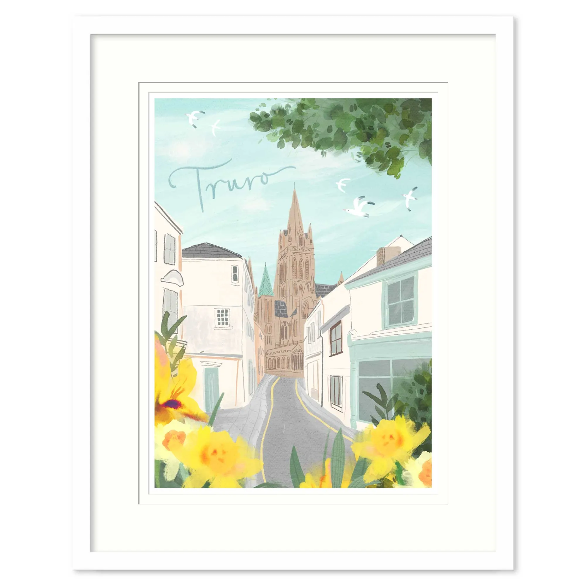 Cornwall|Travel*Whistlefish Painterly Truro Framed Print