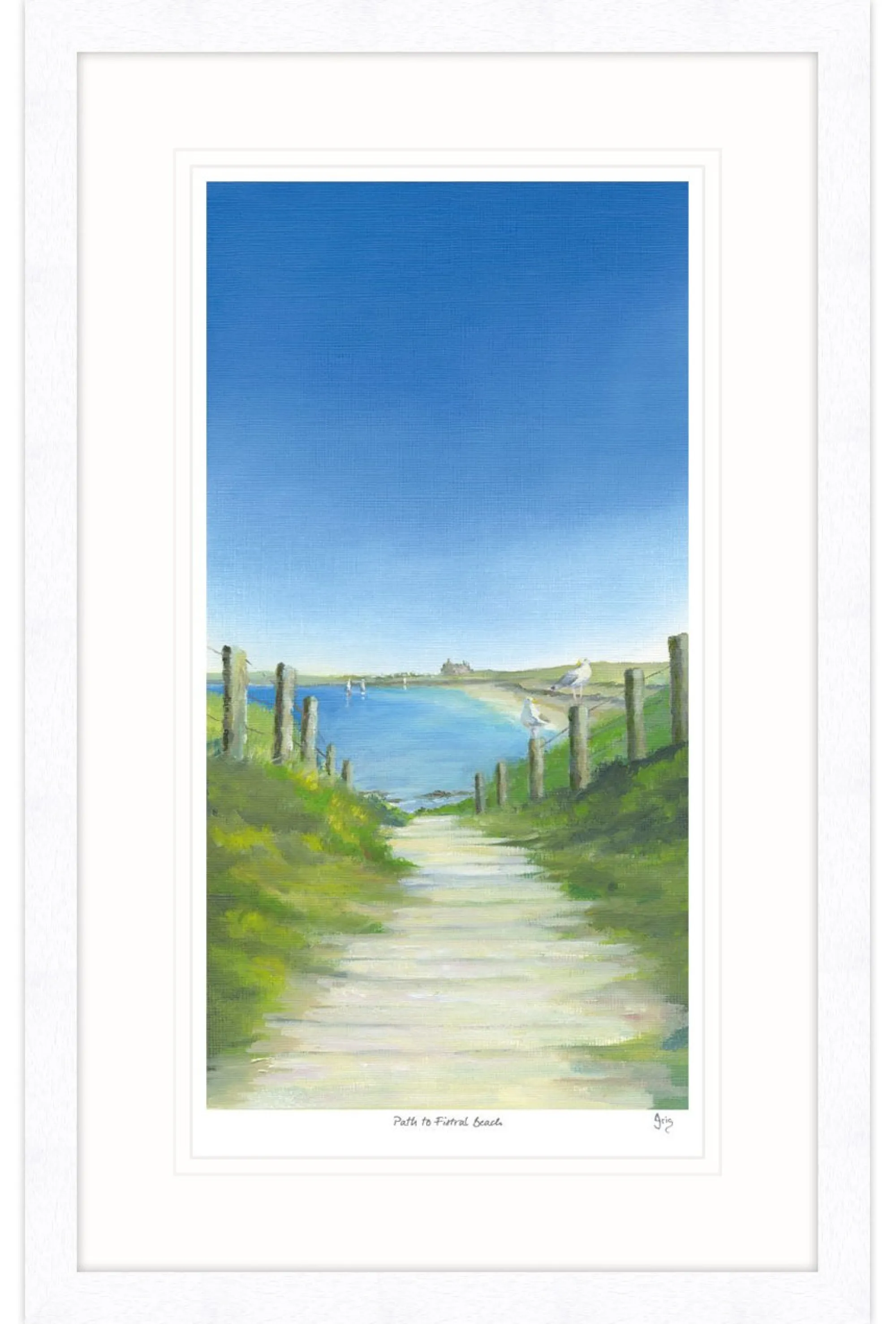 Newquay|Cornwall*Whistlefish Path To Fistral Beach Framed Print