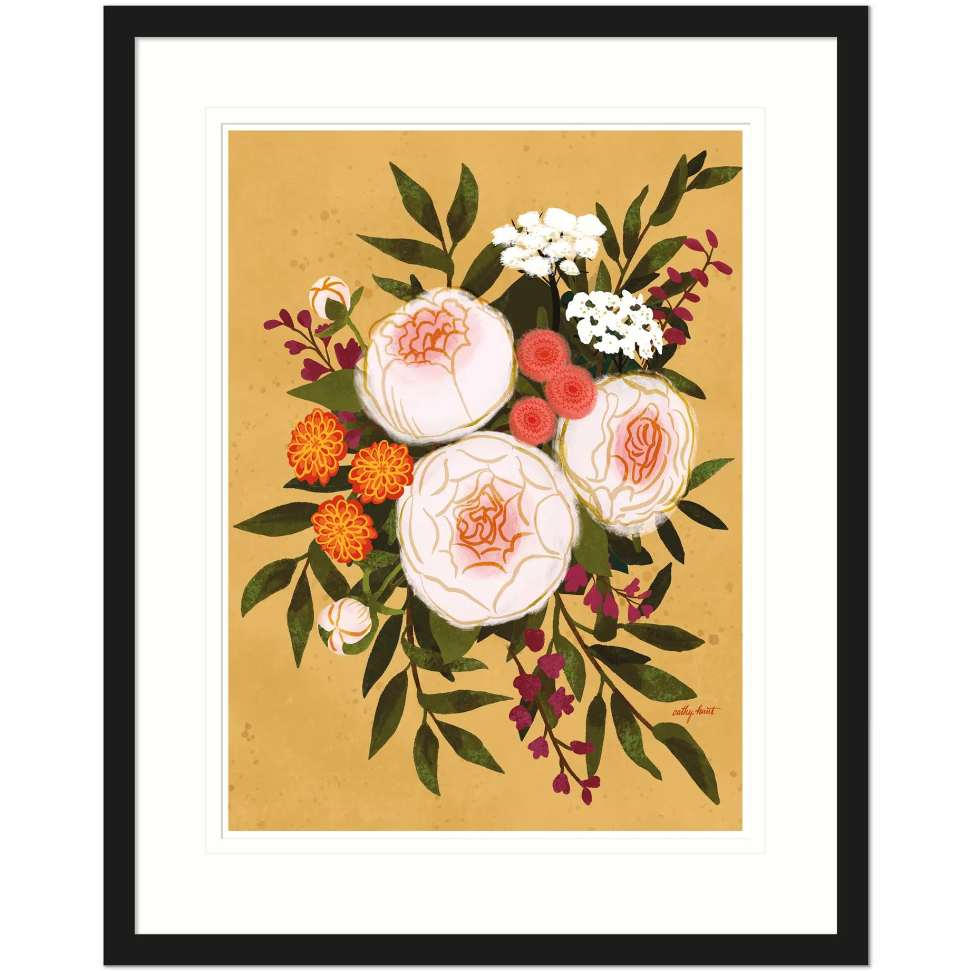 Floral & Flowers|Framed Prints*Whistlefish Peonies Bouquet Medium Framed Print