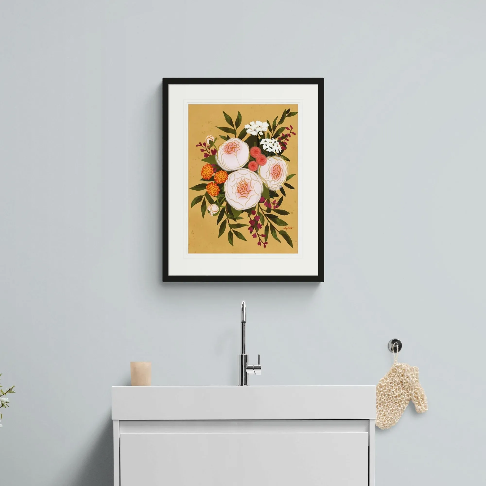 Floral & Flowers|Framed Prints*Whistlefish Peonies Bouquet Medium Framed Print