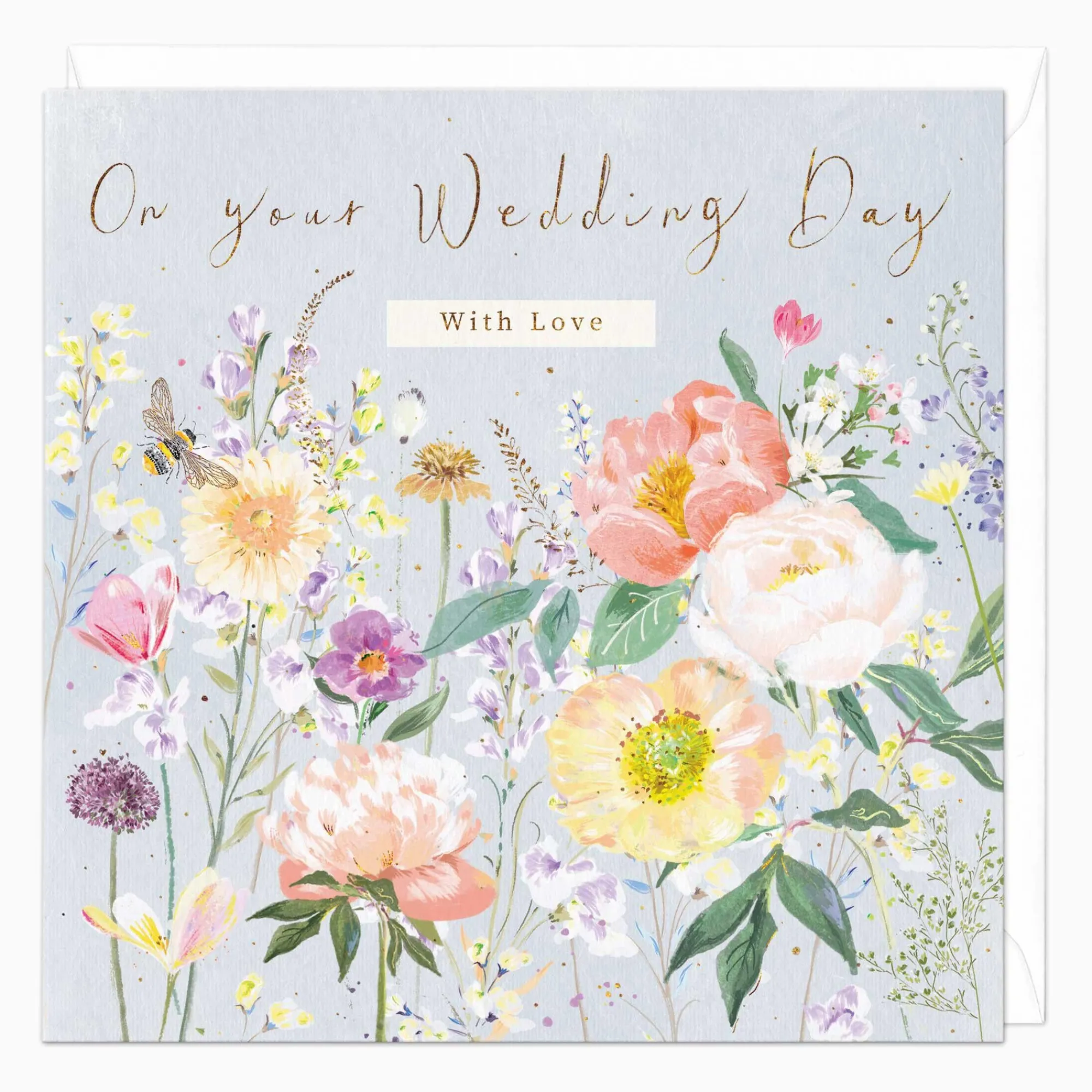 Wedding*Whistlefish Peony Garden On Your Wedding Day Card