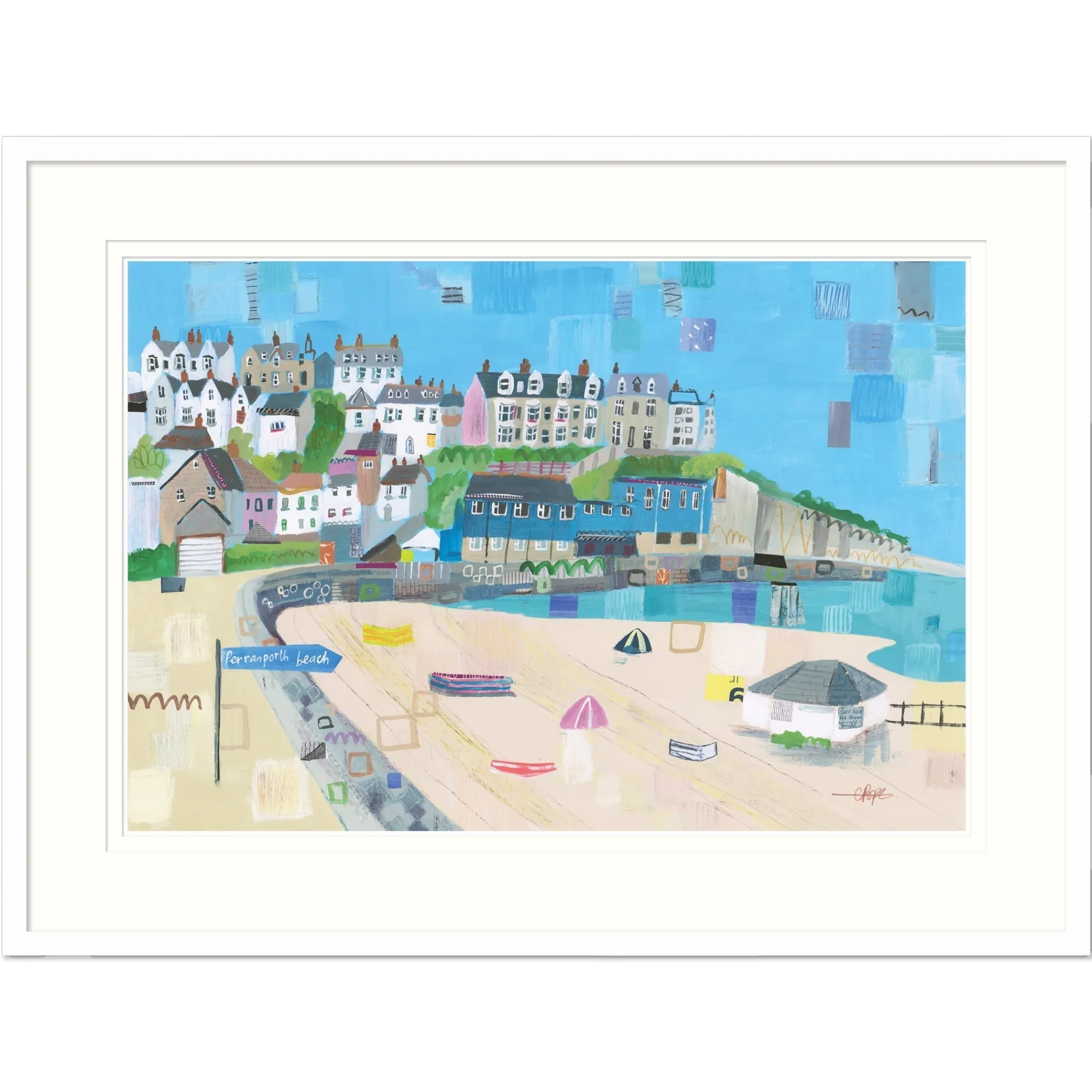 Cornwall|Coastal Scenes*Whistlefish Perranporth Beach Framed Print