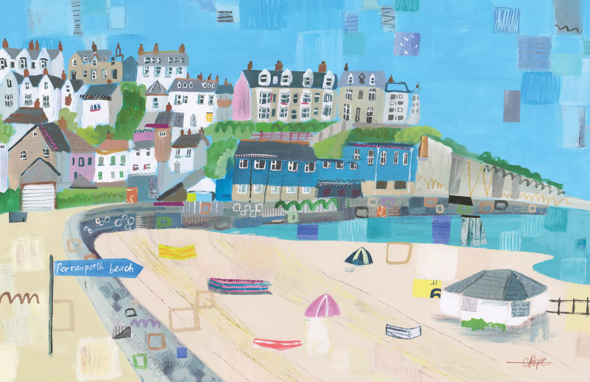 Unframed Prints*Whistlefish Perranporth Beach Large Art Print