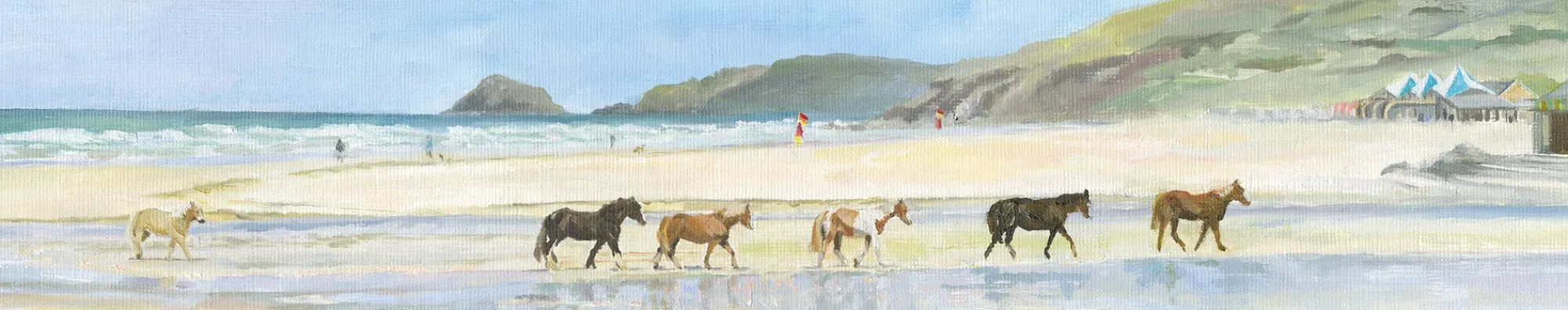 Unframed Prints*Whistlefish Perranporth Horses Art Print