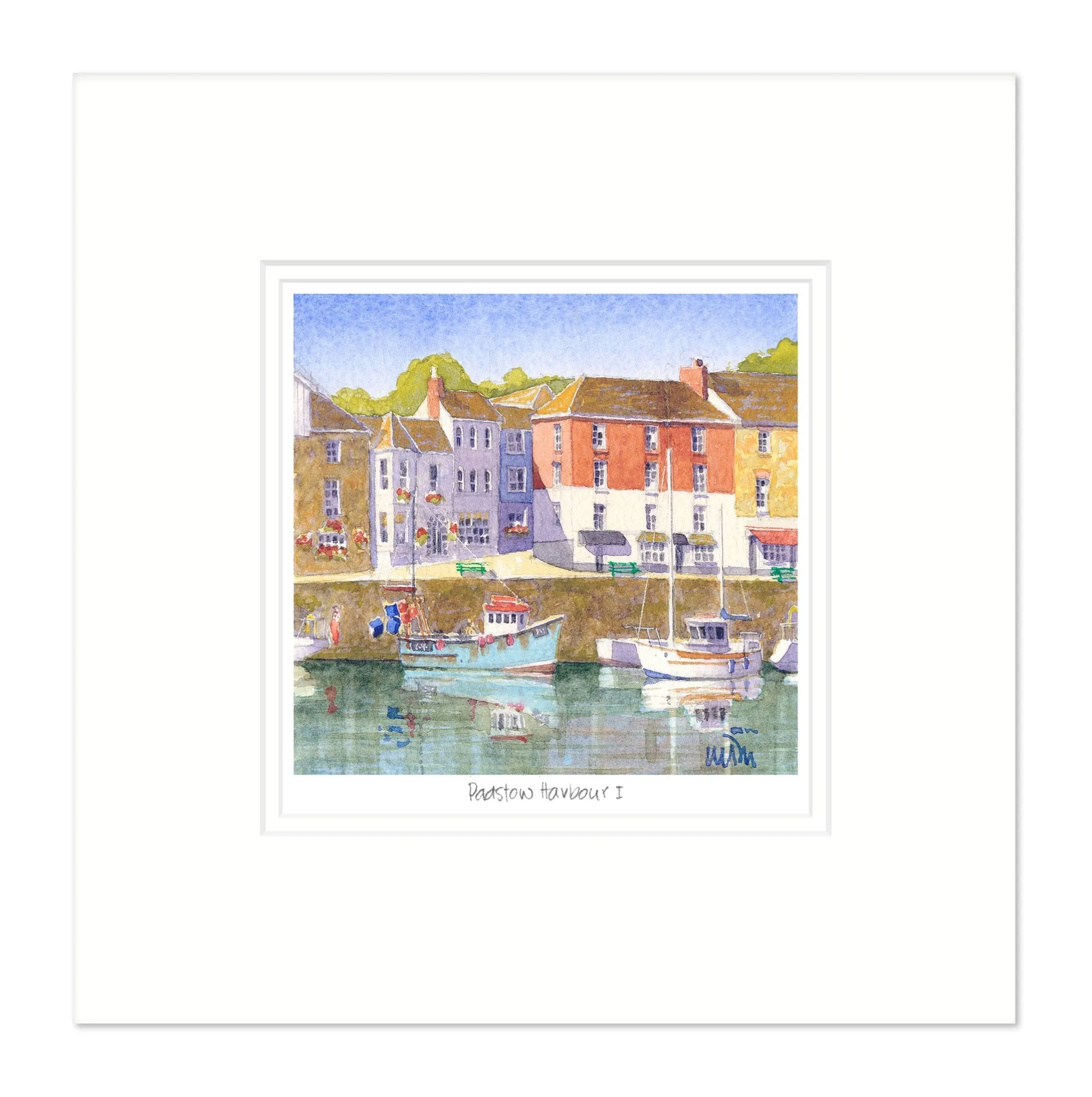Padstow|Boat & Sailing*Whistlefish Picturesque Padstow Harbour Mounted Print