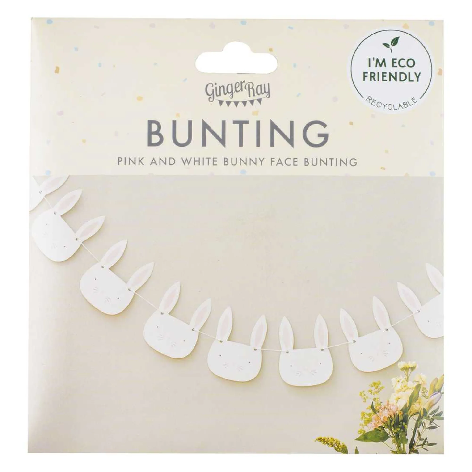 Decorations|Bunting & Garlands*Whistlefish Pink & White Bunny Bunting