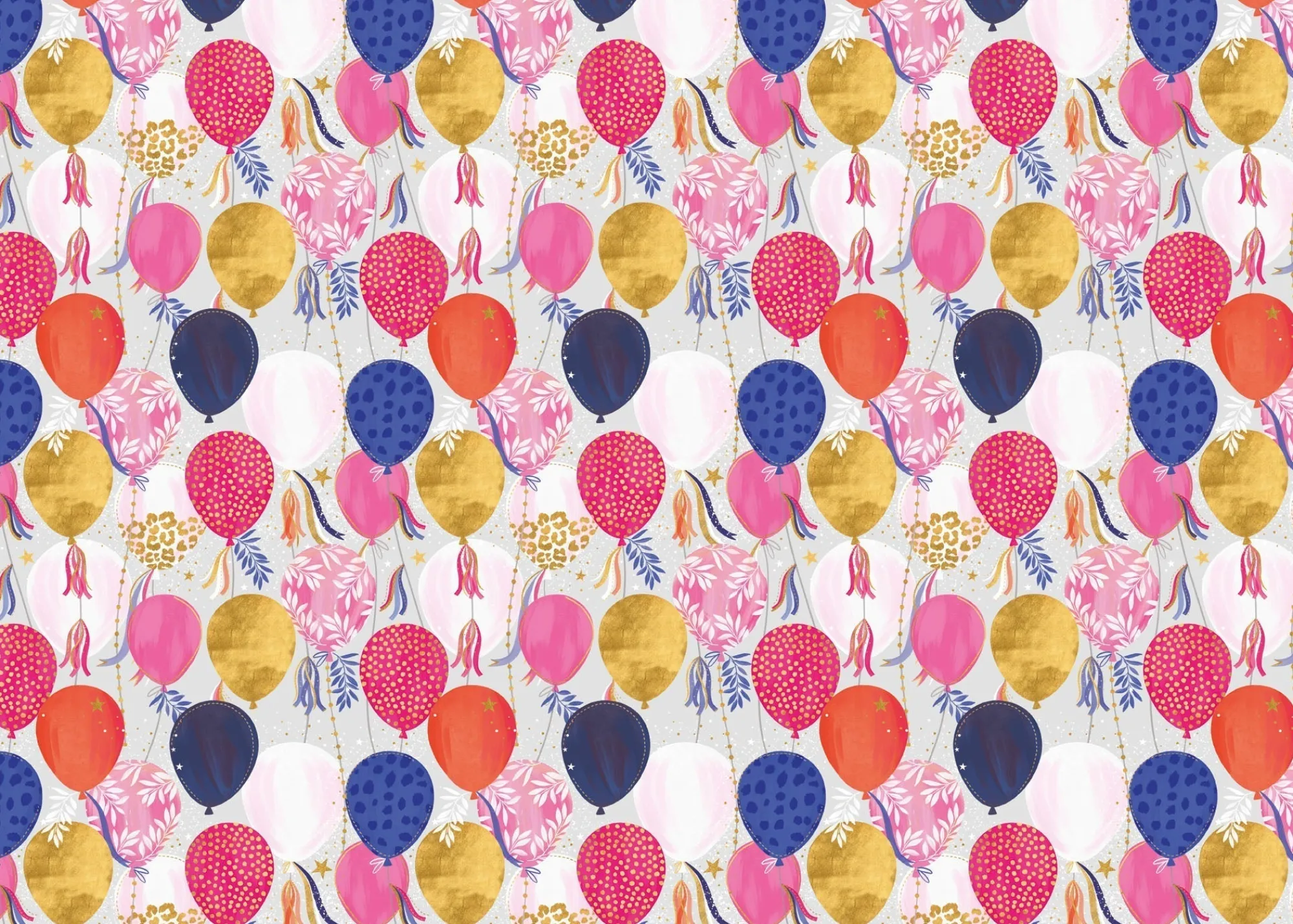 Gift Wrap|Birthday*Whistlefish Pink Balloons Wrapping Paper