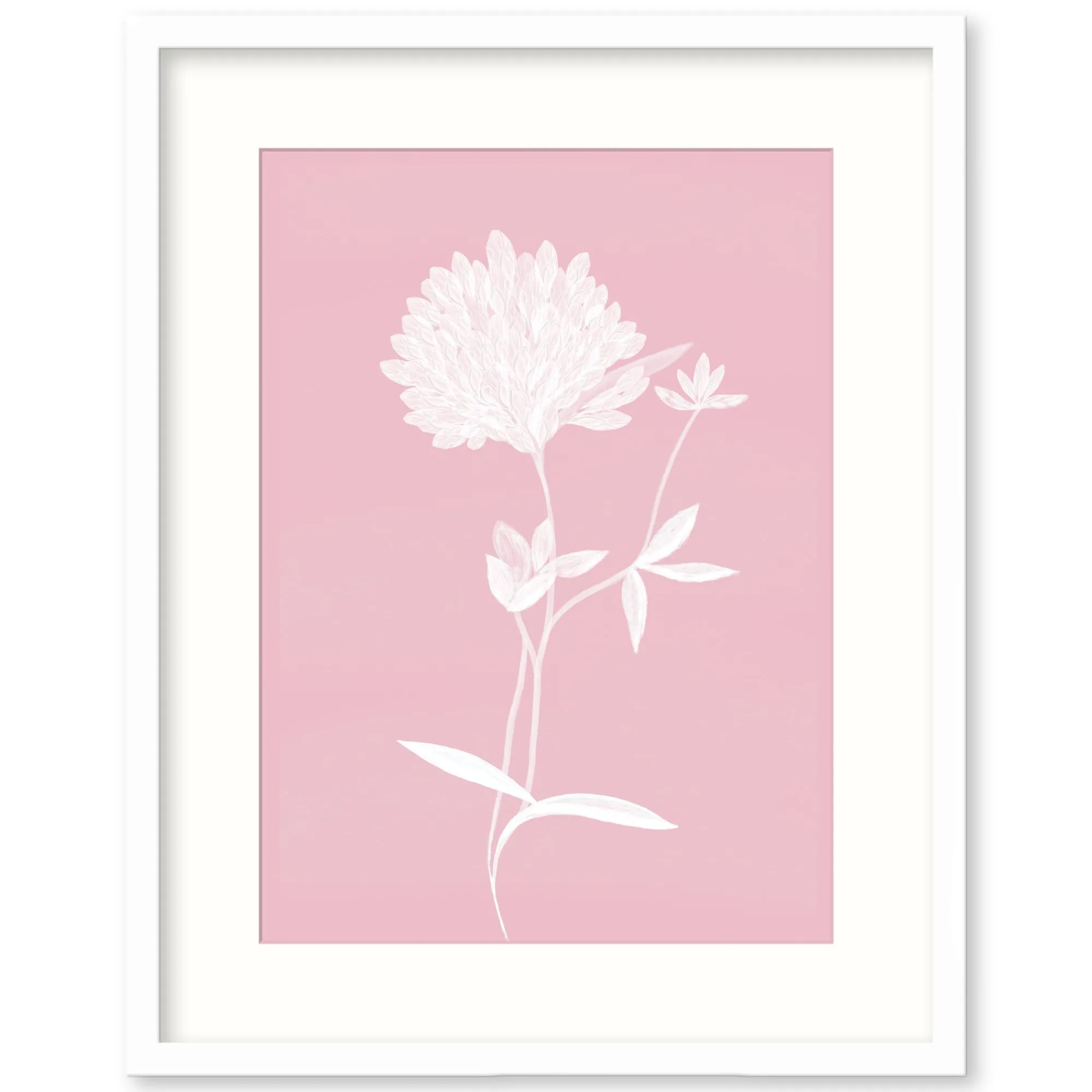 Framed Prints*Whistlefish Pink Clover Small Framed Print